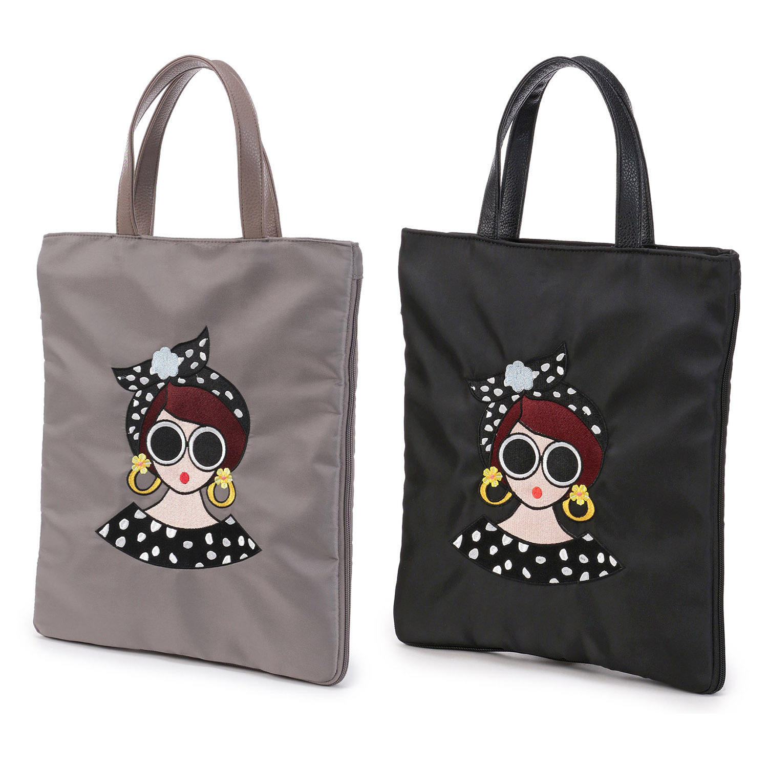 【エトワールオリジナル】女の子刺繍A4拡張バッグ