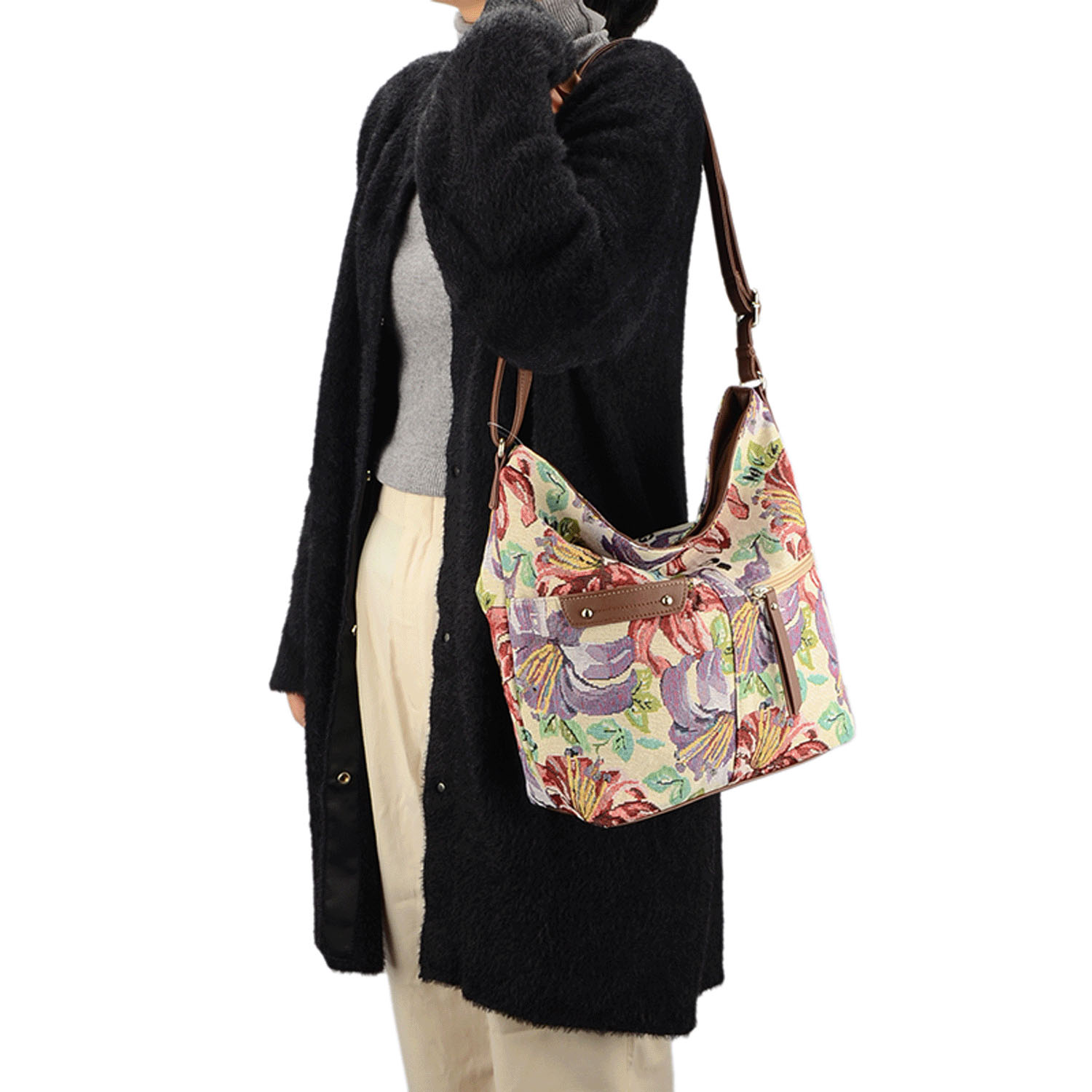 花柄ゴブランショルダーバッグ - 画像1