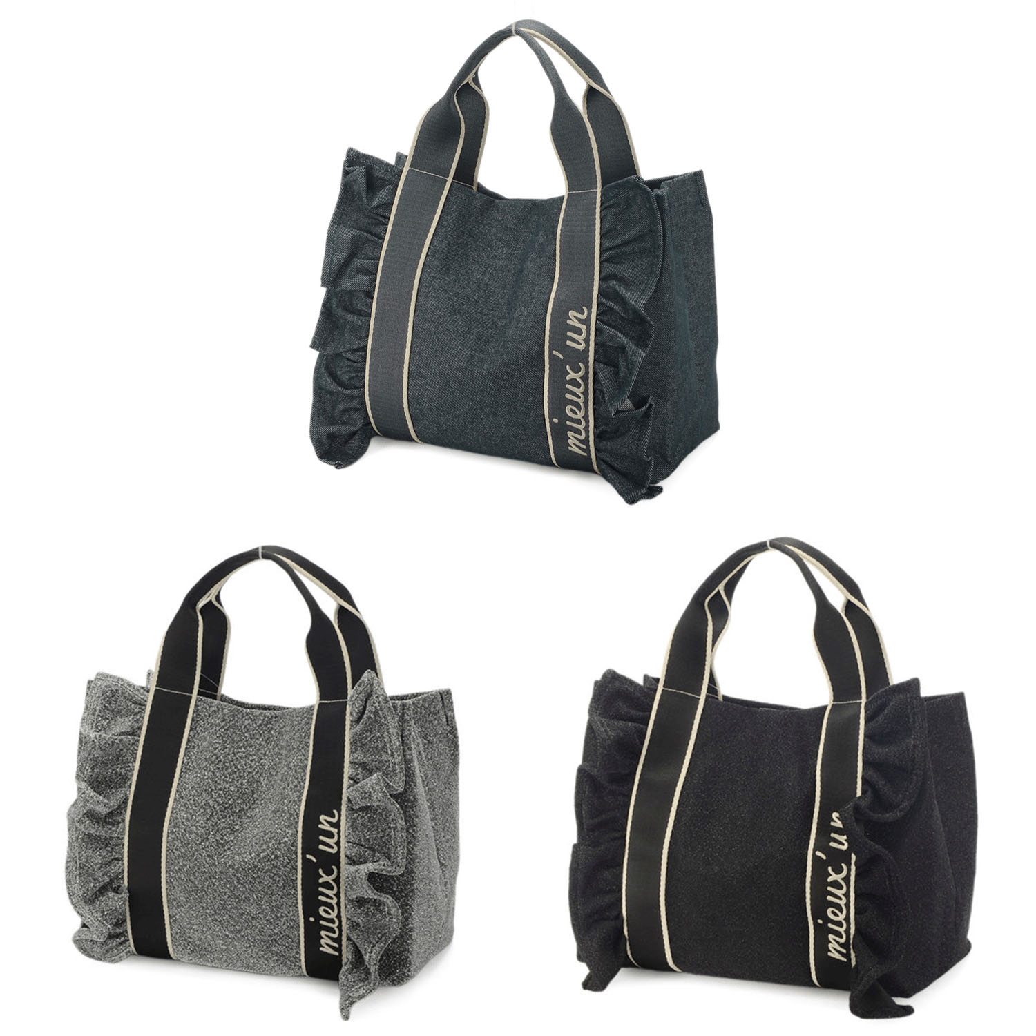 フリル付きスクエア型バッグ