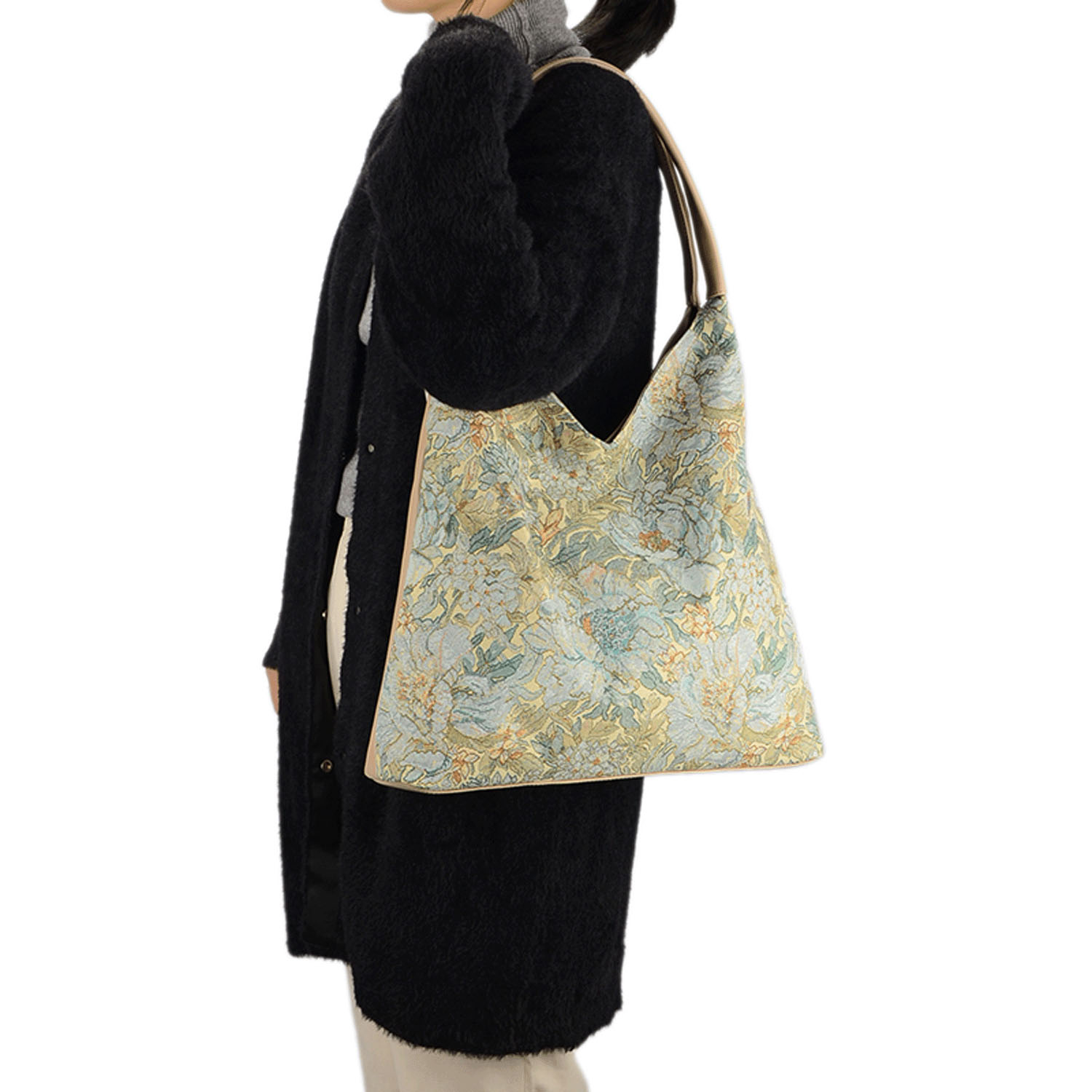 花柄ゴブラントートバッグ