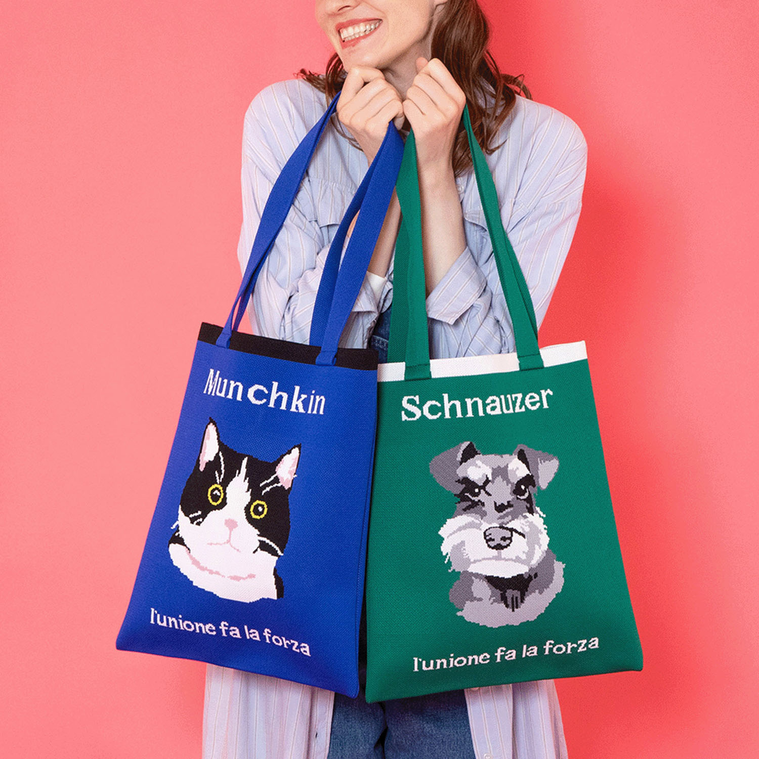 アニマル柄ジャカードトートバッグ