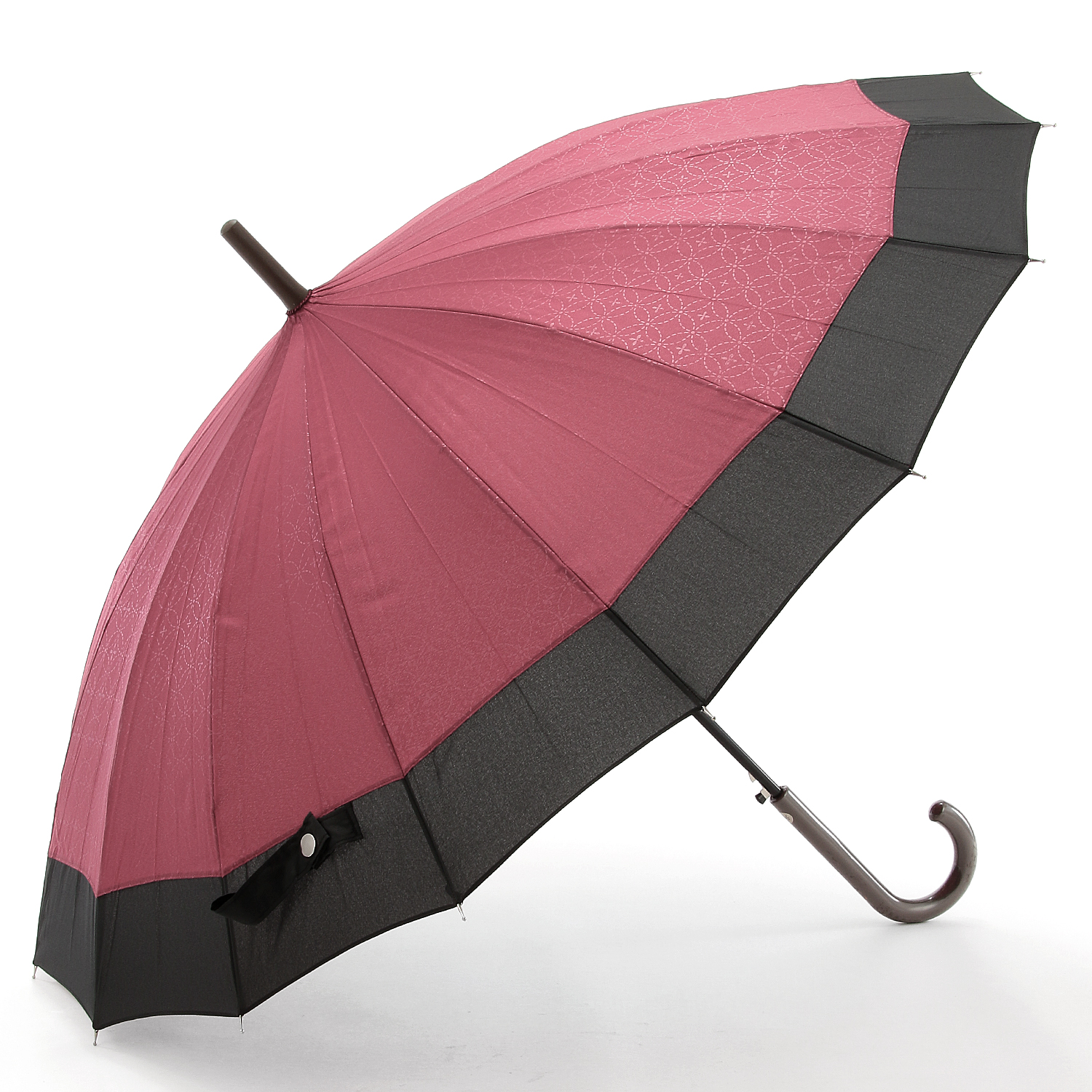 16本骨 型押し切継ぎ ジャンプ長傘55cm - 画像1