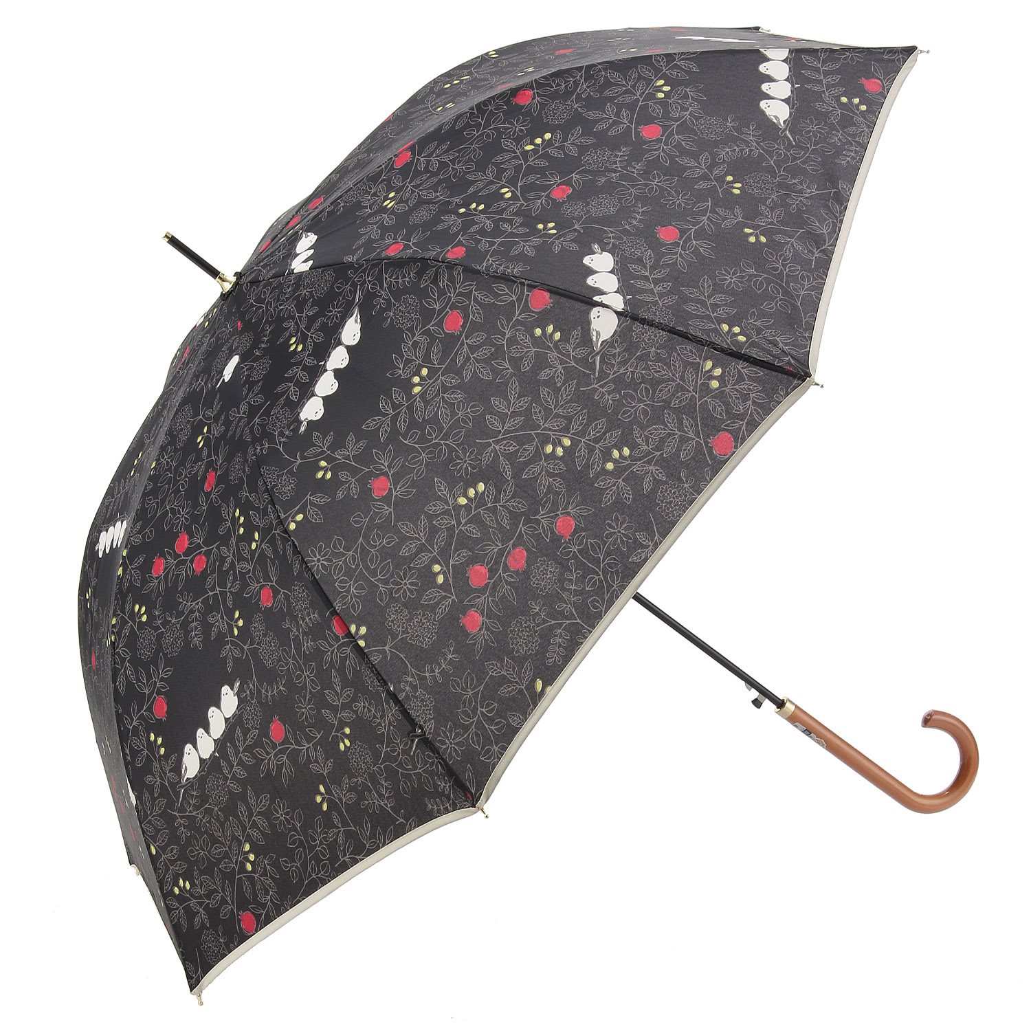 【耐風骨】ザクロとシマエナガ長傘 - 画像2