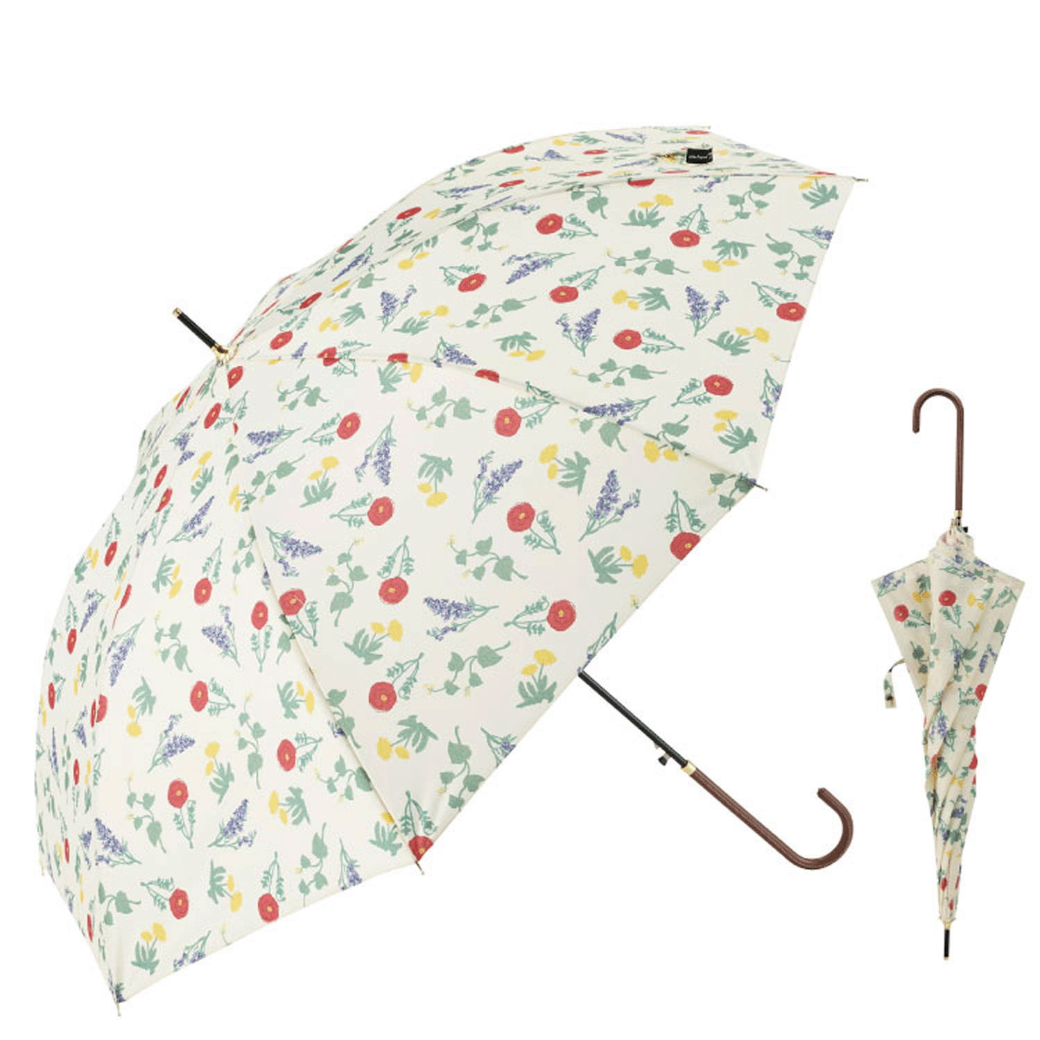 【耐風仕様】  ナチュラルリーフ ジャンプ長傘60cm