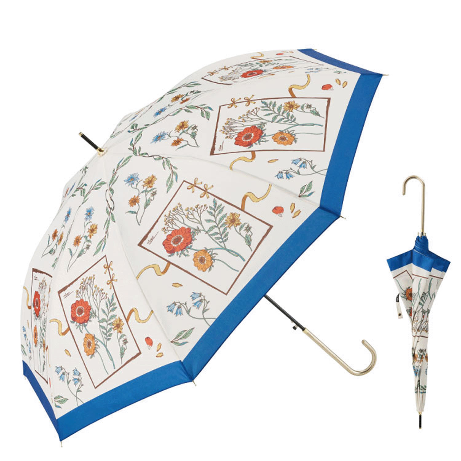 【耐風仕様】 ナチュラルフラワー ジャンプ長傘60cm - 画像2