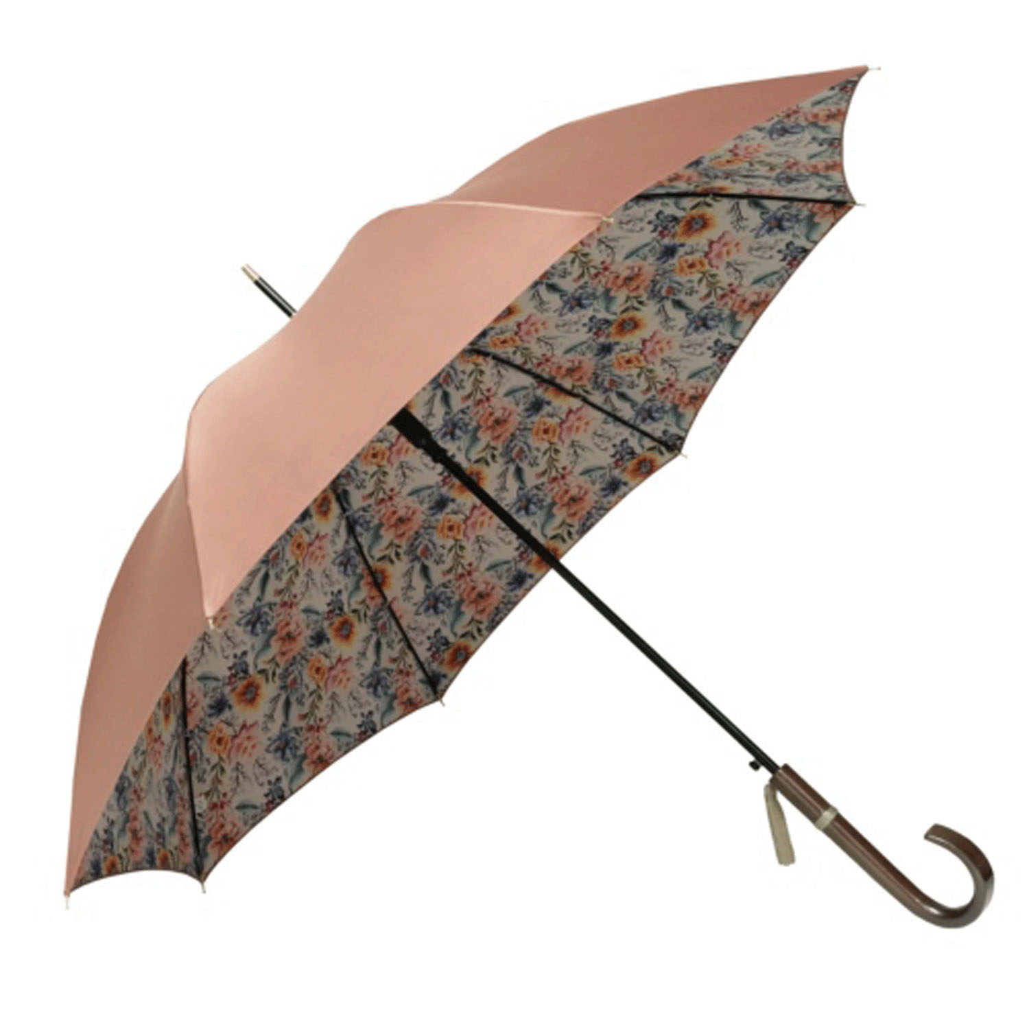 サテン両面花プリント長傘