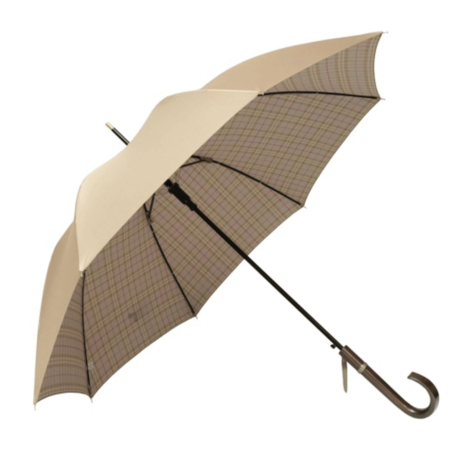 サテン両面格子プリント長傘