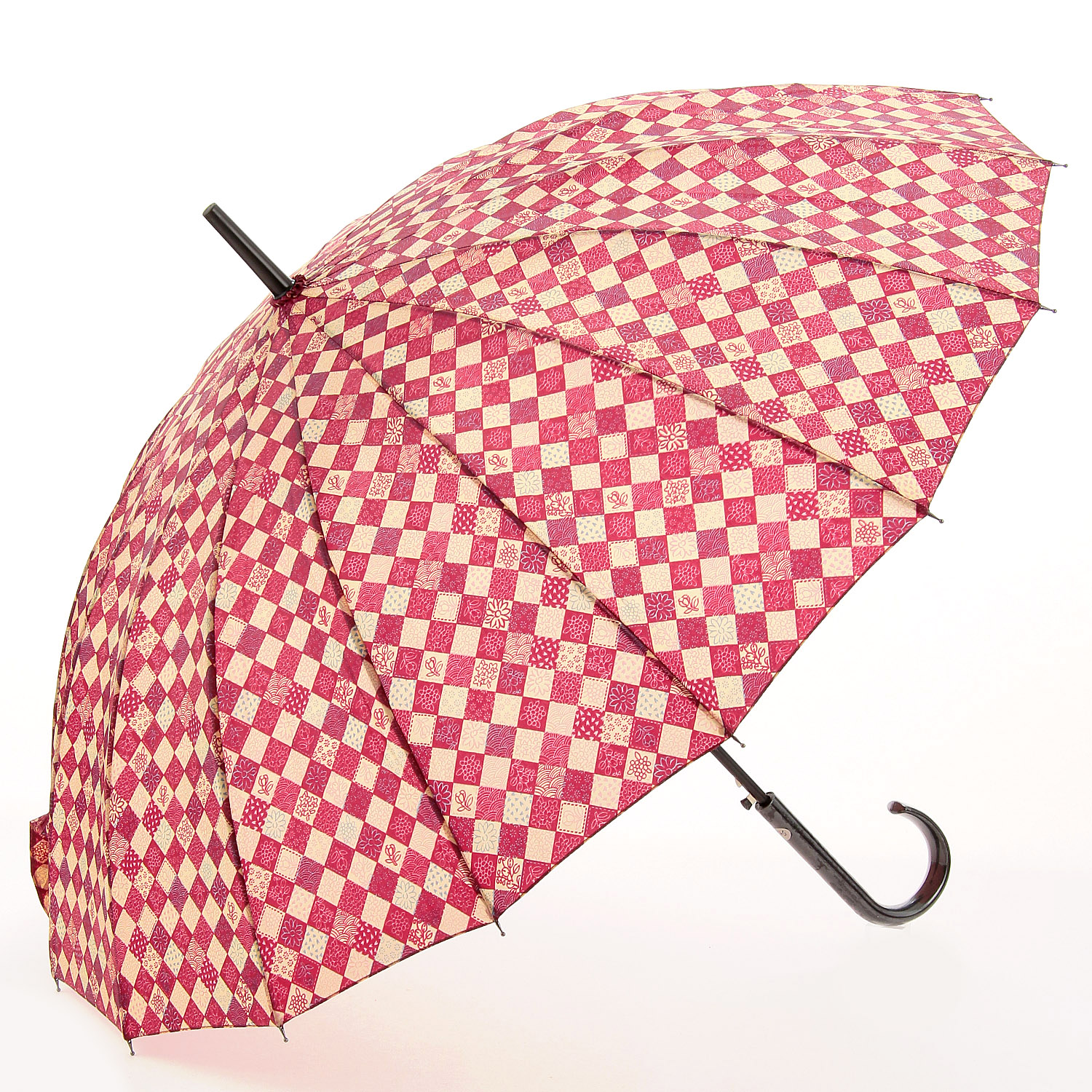 パッチワーク 16本骨 長傘 - 画像1