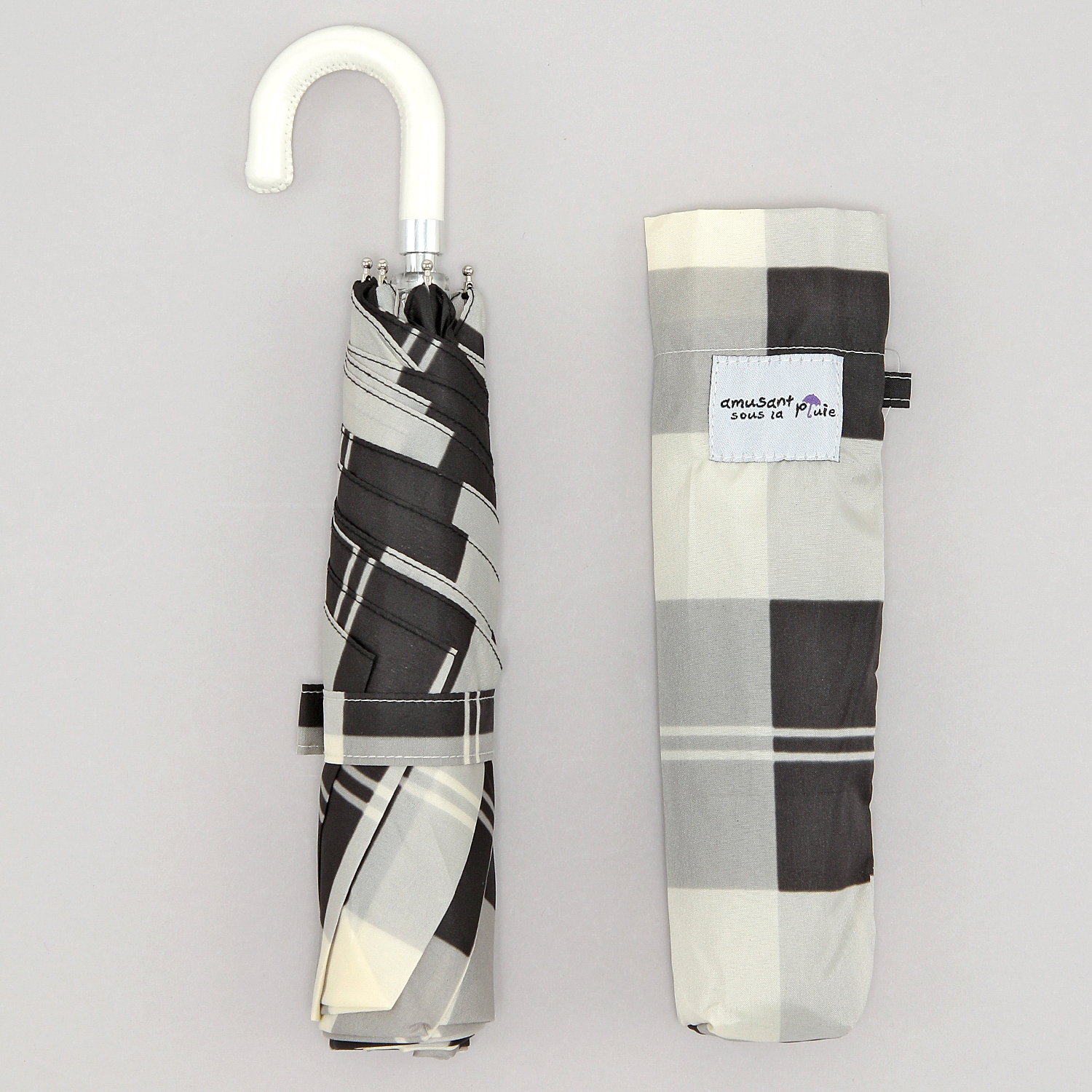 【耐風骨】 ビッグチェック柄折傘55cm - 画像2