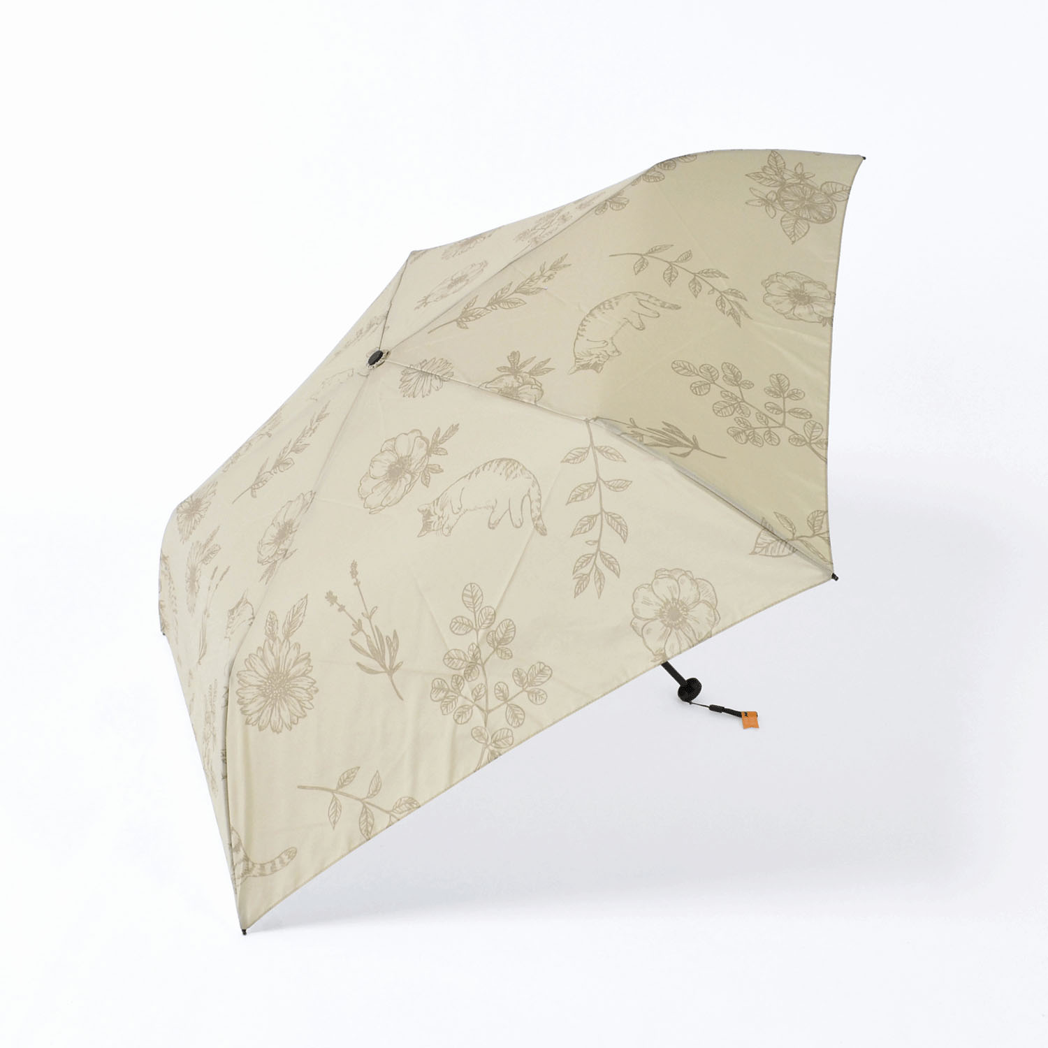 スケッチフラワーと猫 軽量ミニ傘