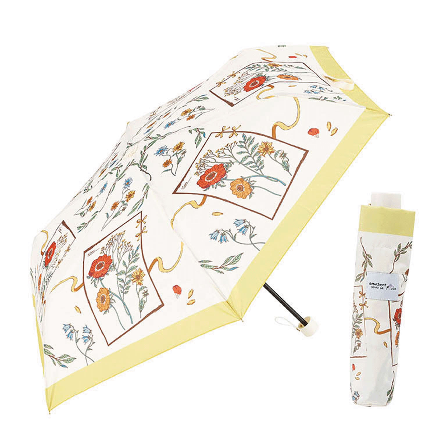 【耐風骨】 キャンバスフラワー 折傘 - 画像1