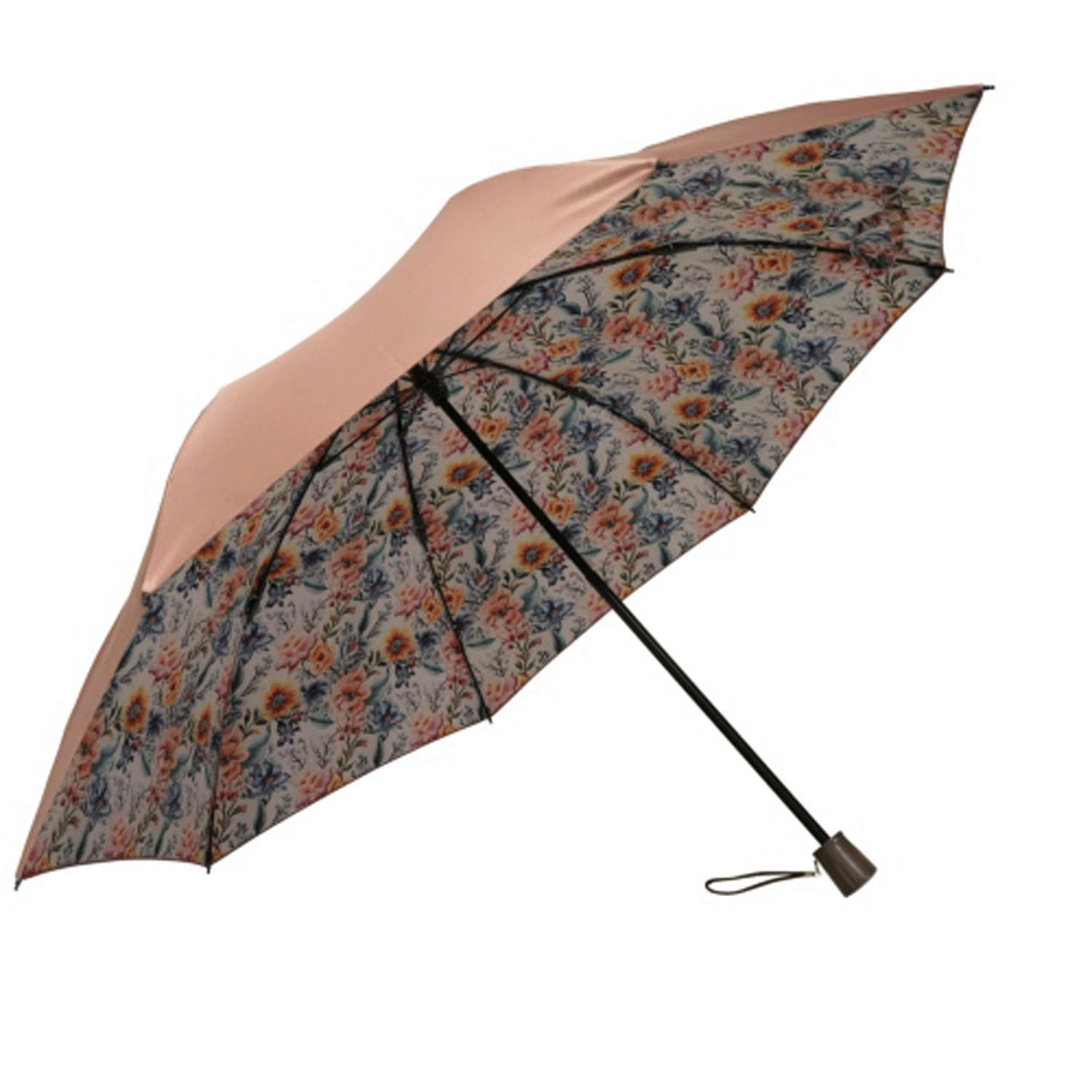 サテン両面花プリント折傘