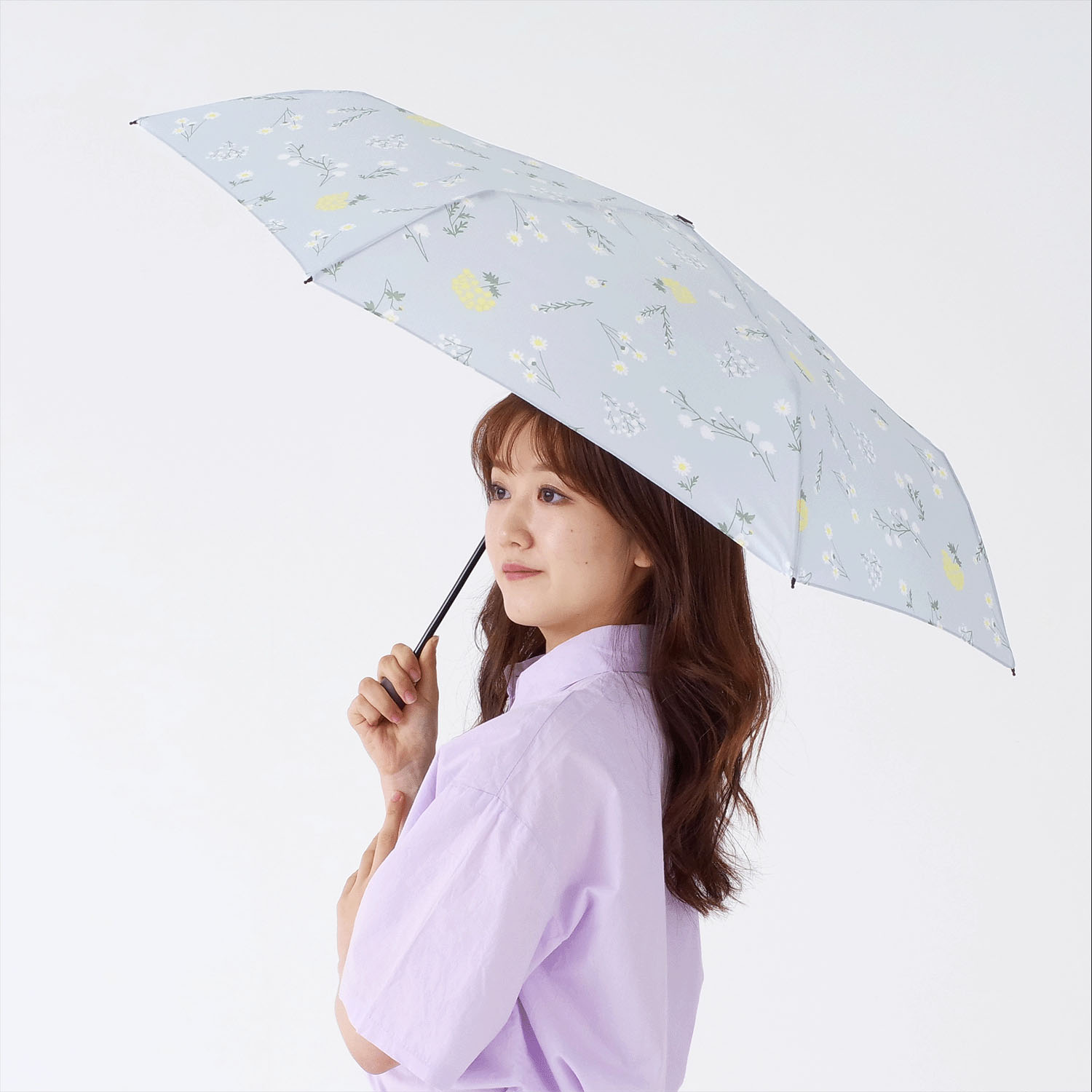 ナチュラルフラワースレンダーミニ折傘