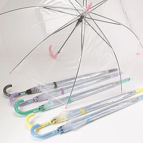 【セットでお得】透明60cmパステル手元ジャンプ長傘48本入り