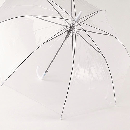 【セットでお得】透明60cmジャンプ 白手元長傘48本入り