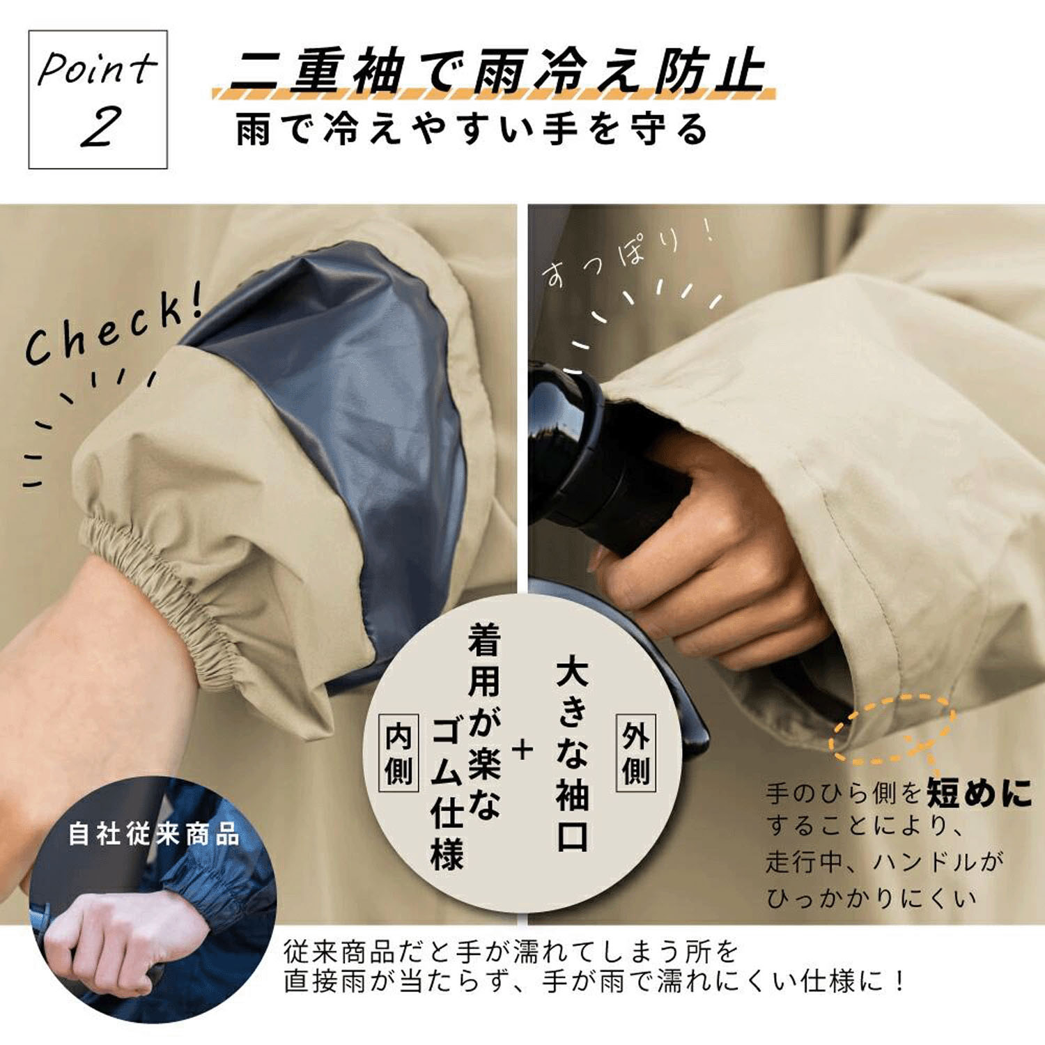 【期間限定4／22～5／9 値引き5％OFF】 Actual PRODUCTS フーディー自転車レインコート - 画像4