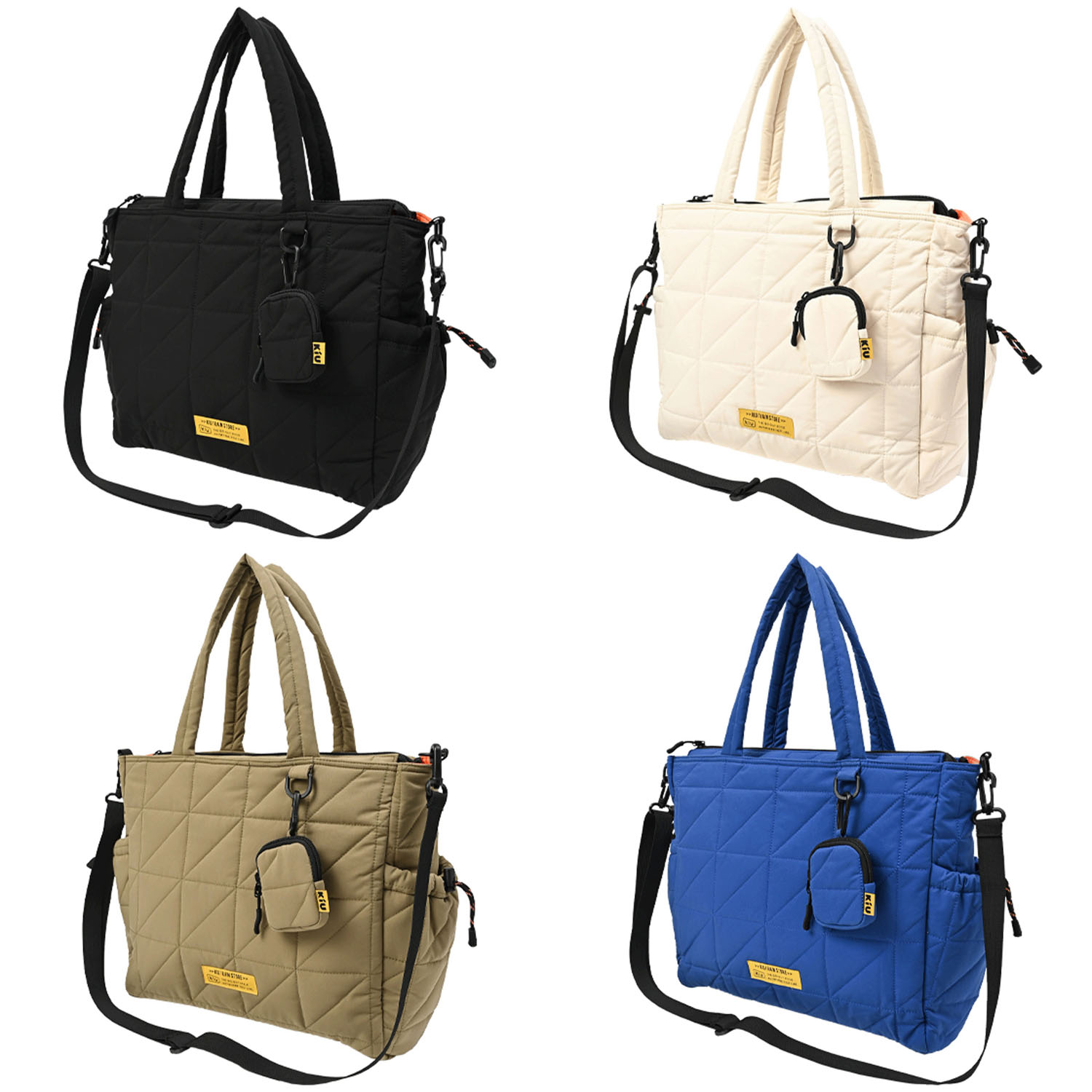 Kiu スクエアパデット マルチパ－パス トートバッグ