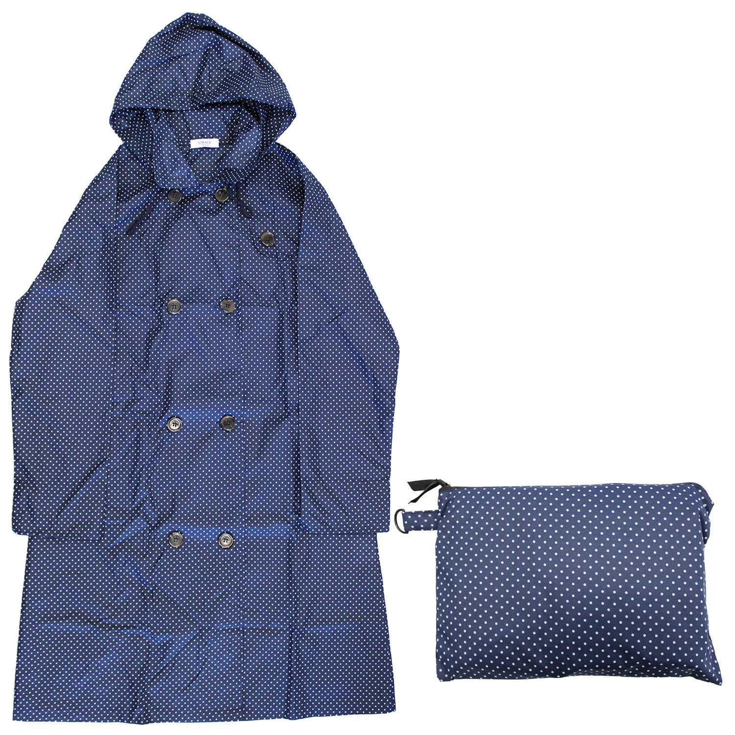 ピンドット ショールカラーレインコート