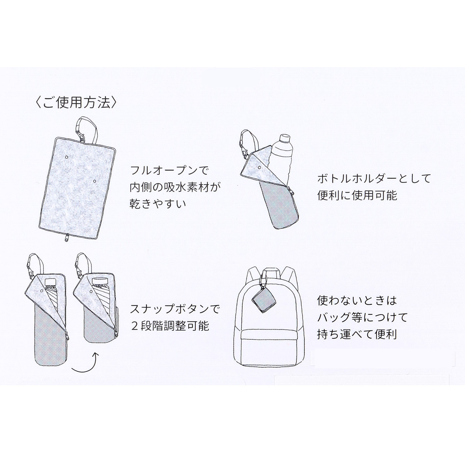 MOOMIN 吸水機能付き傘ケース 小さな幸せ - 画像6