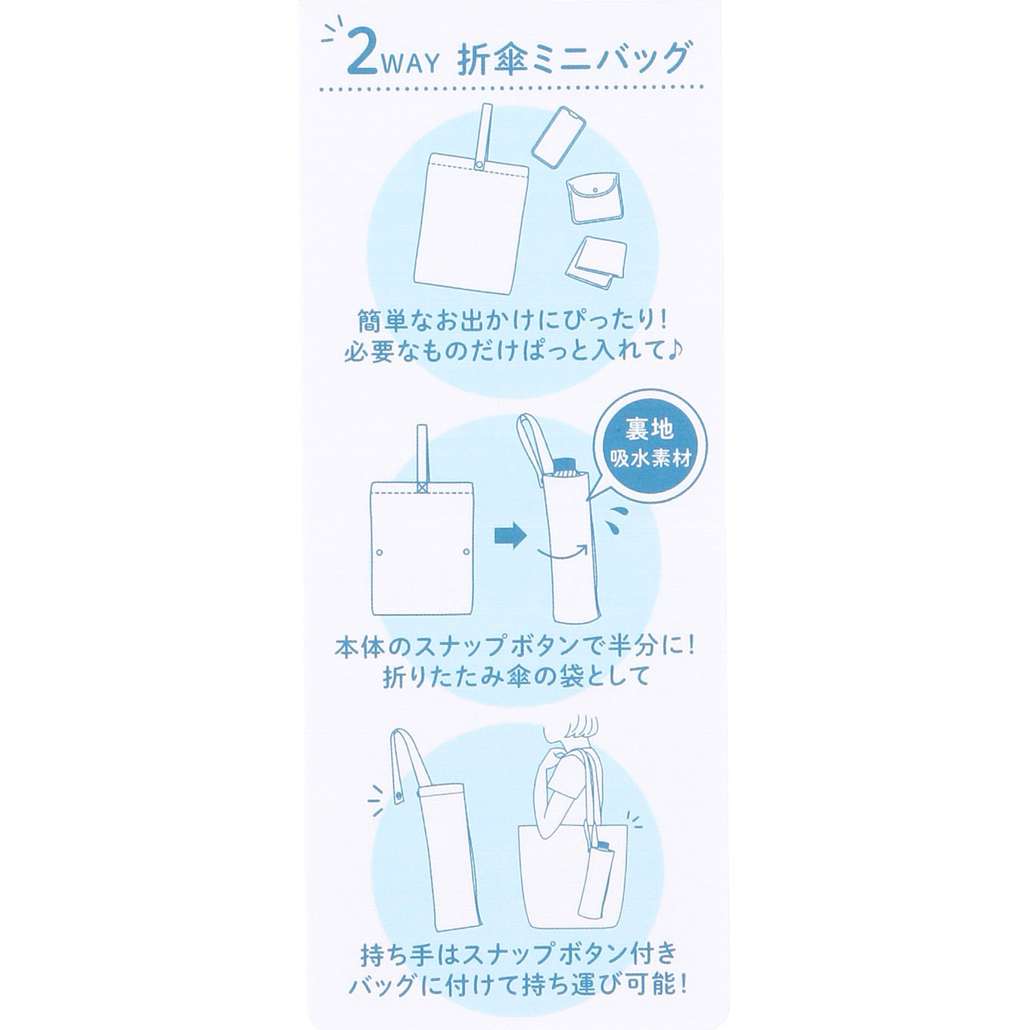 MOOMIN 2WAY折傘バッグ ムーミン - 画像7