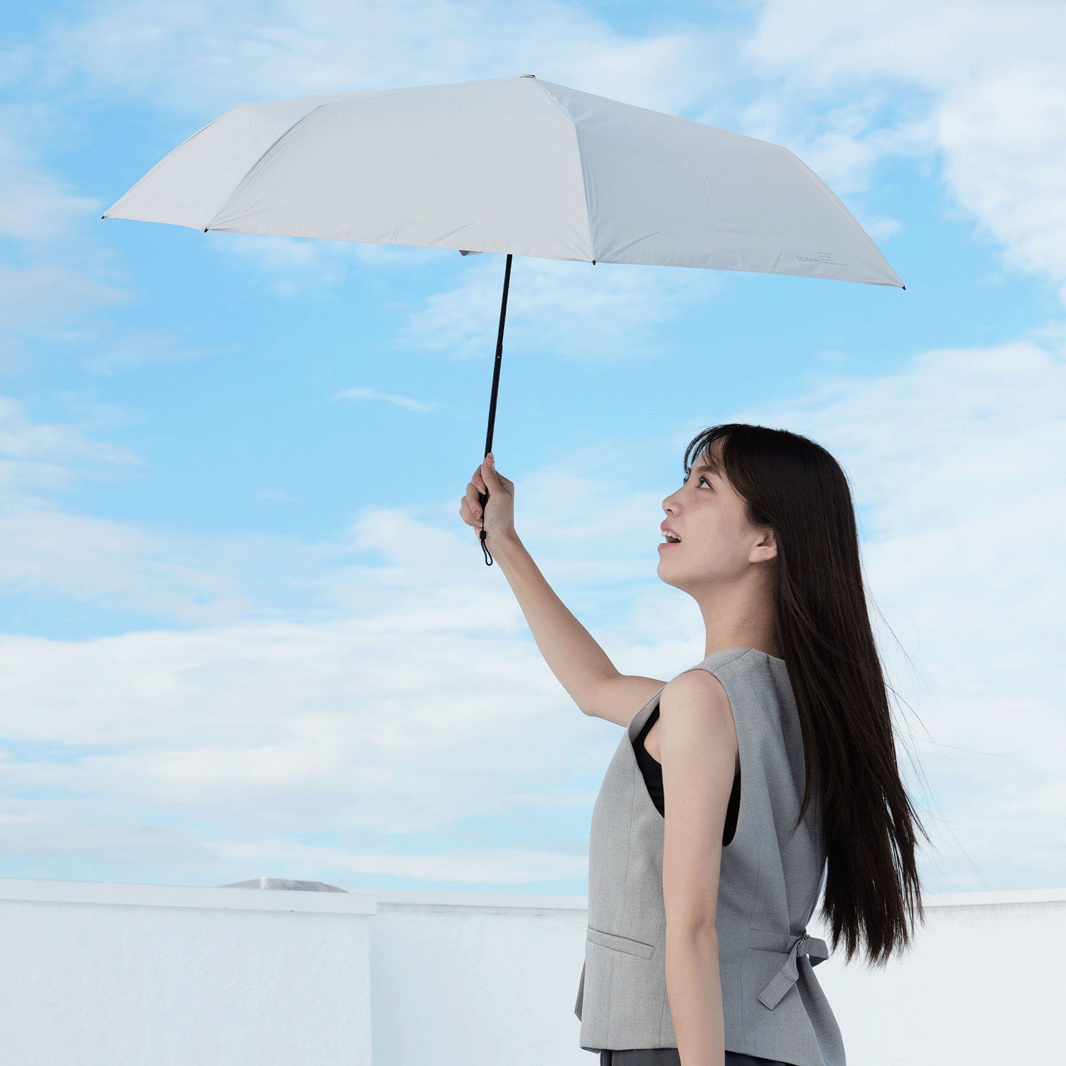 遮光晴雨カーボン軽量ミニ傘