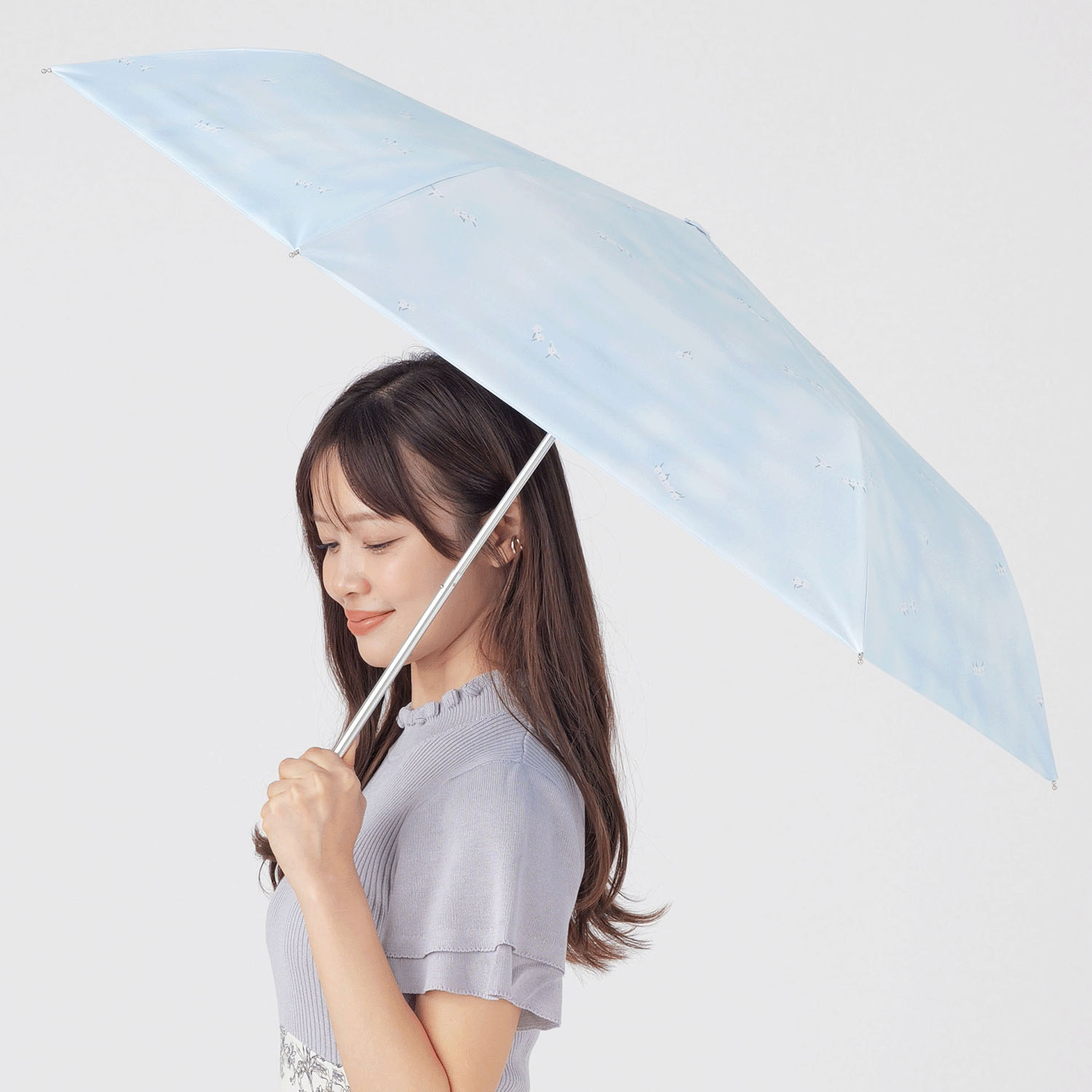 晴雨兼用 2サイドシマエナガ折傘 - 画像6