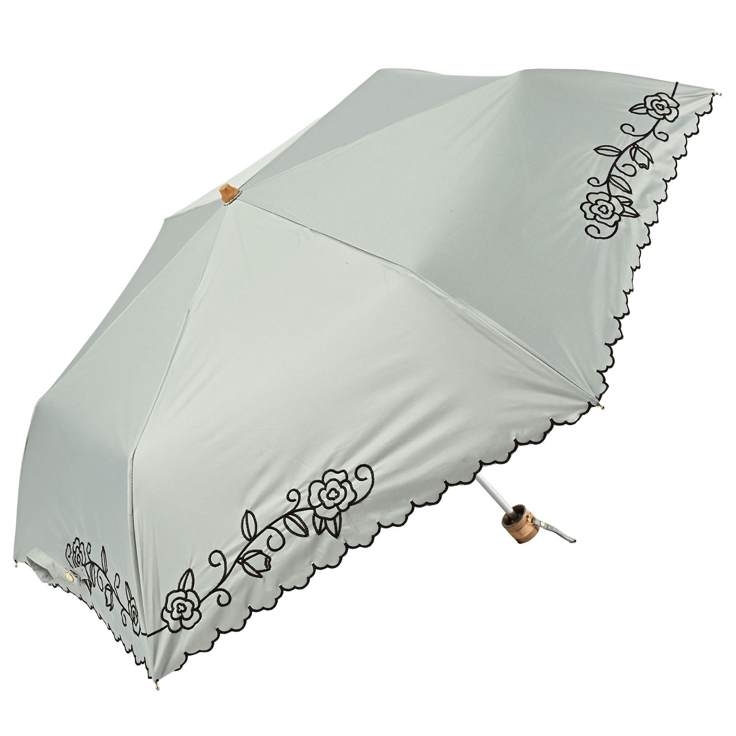 晴雨兼用 ローズ刺繍ミニ傘 - 画像6
