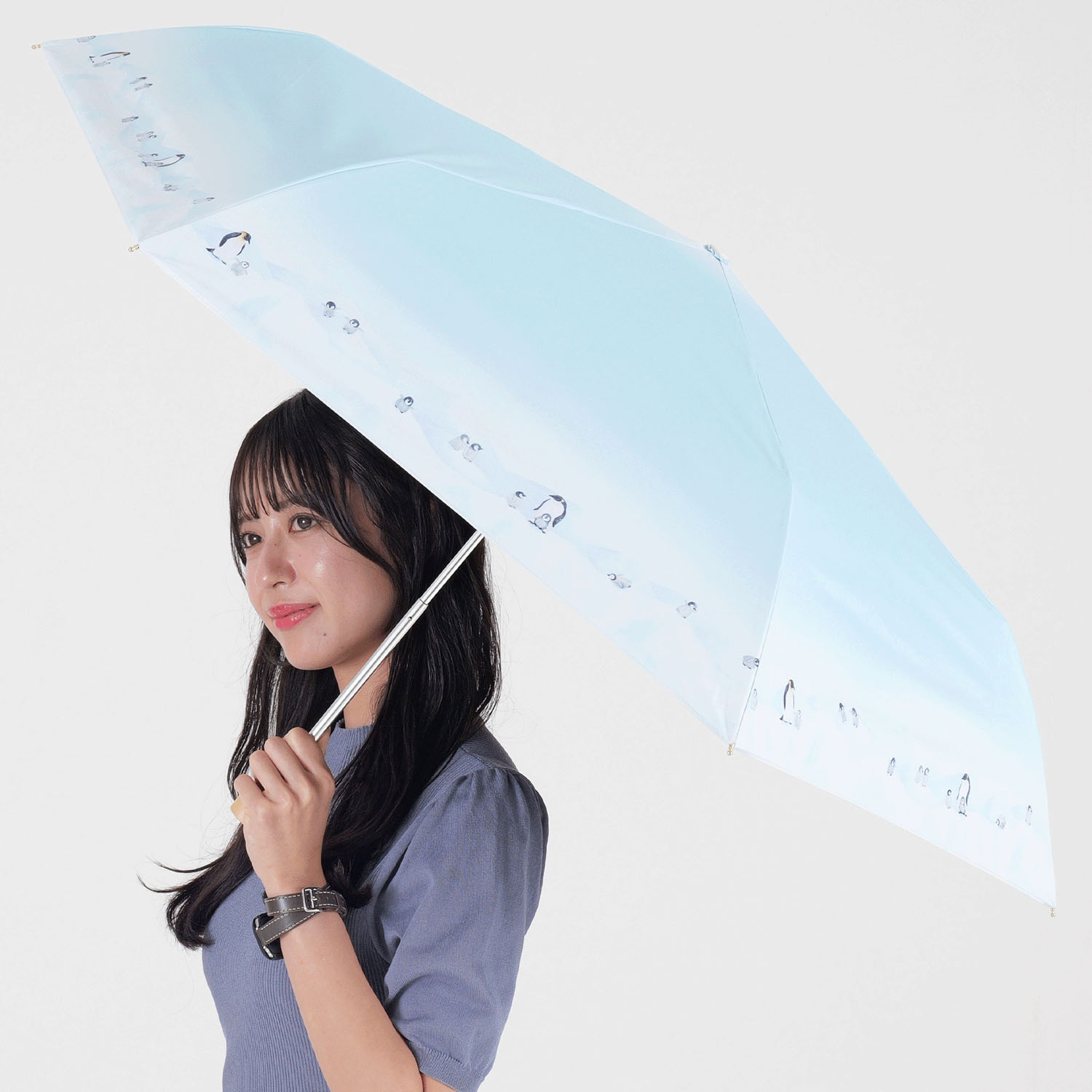 晴雨兼用 皇帝ペンギンミニ傘 - 画像6