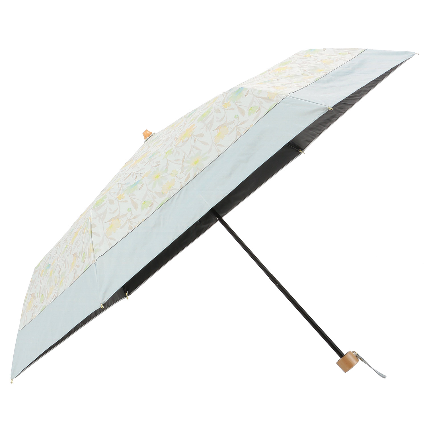 【軽量】 晴雨兼用 PU ぼかしフラワー切り継ぎミニ傘