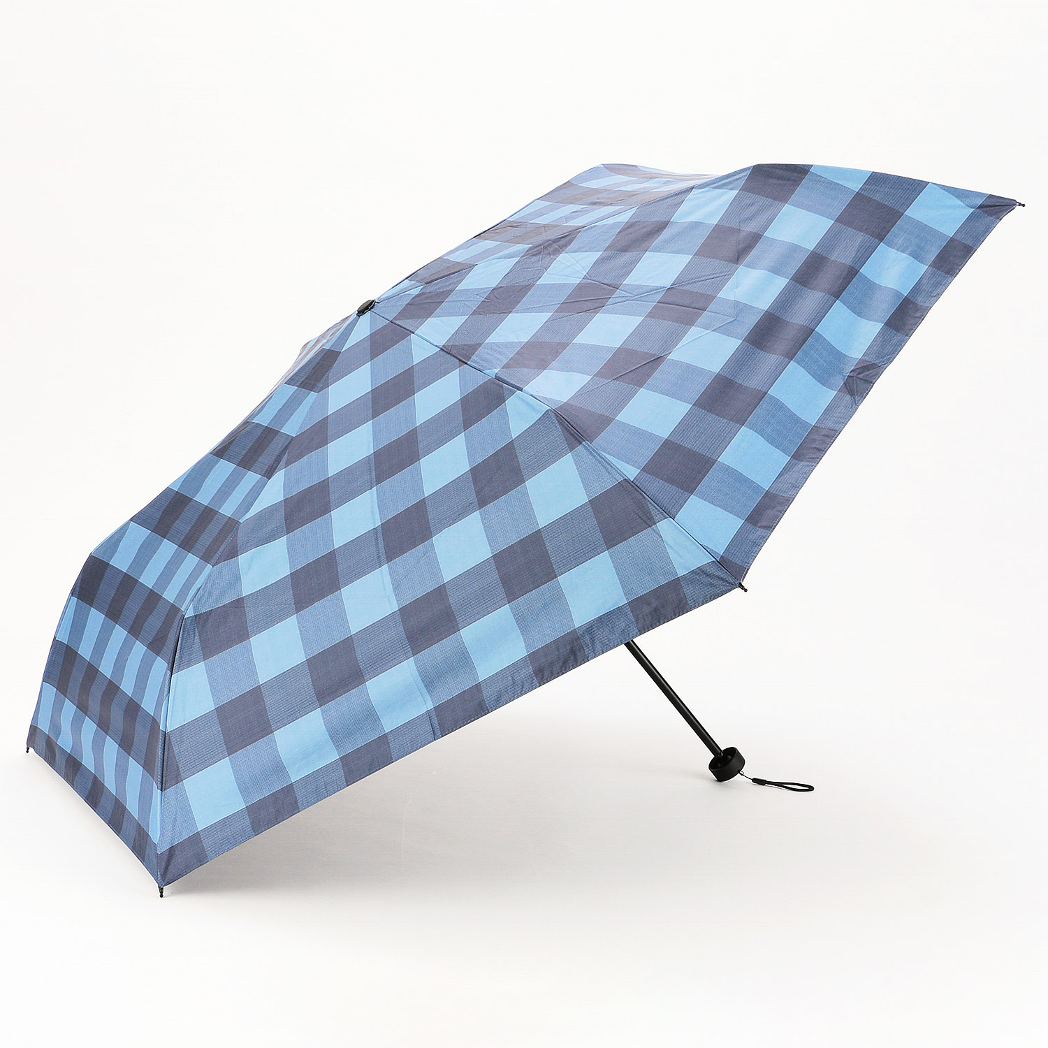 晴雨兼用 PU 軽量市松格子ミニ傘 - 画像2