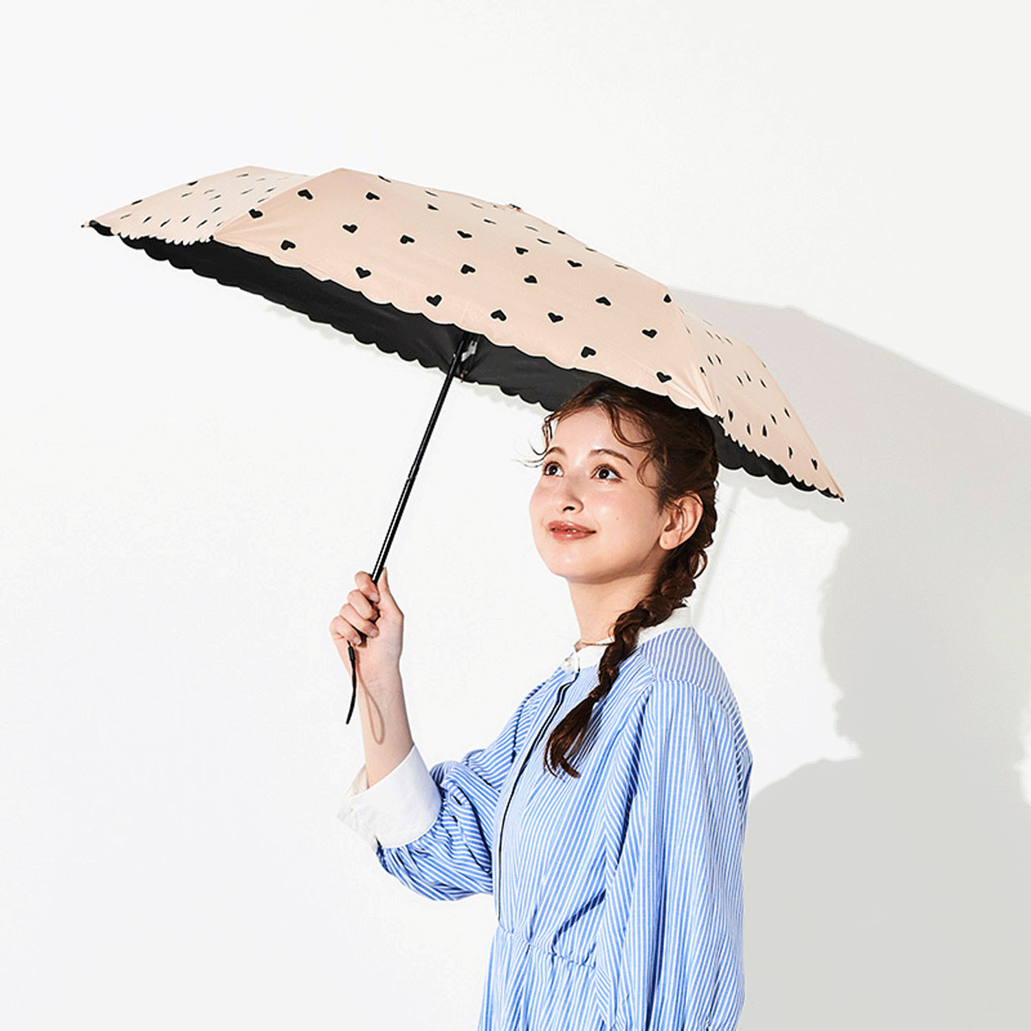 【assa】 超軽量ハート晴雨兼用折傘 - 画像1