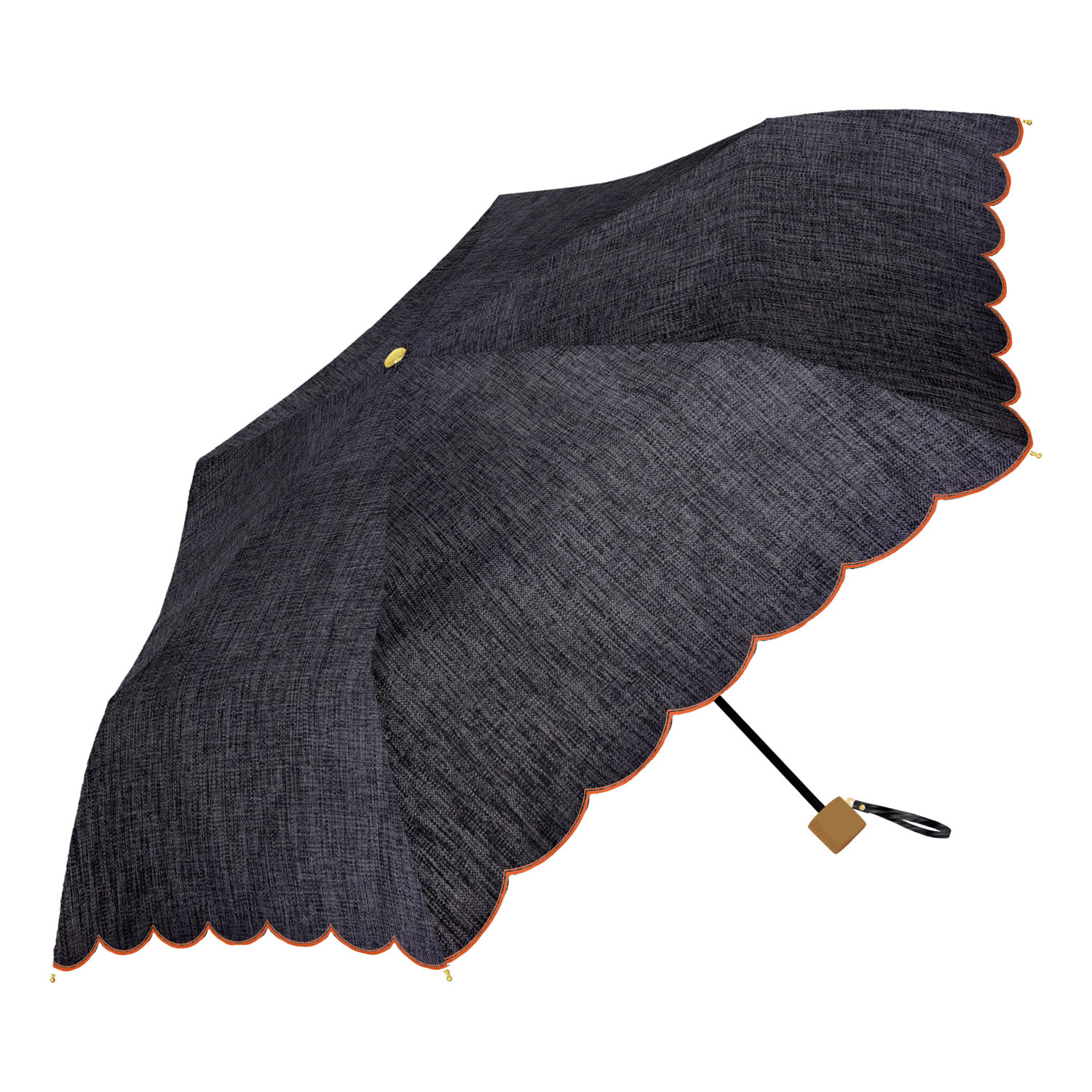 【assa】 晴雨兼用デニムスカラ刺繍折傘 - 画像3