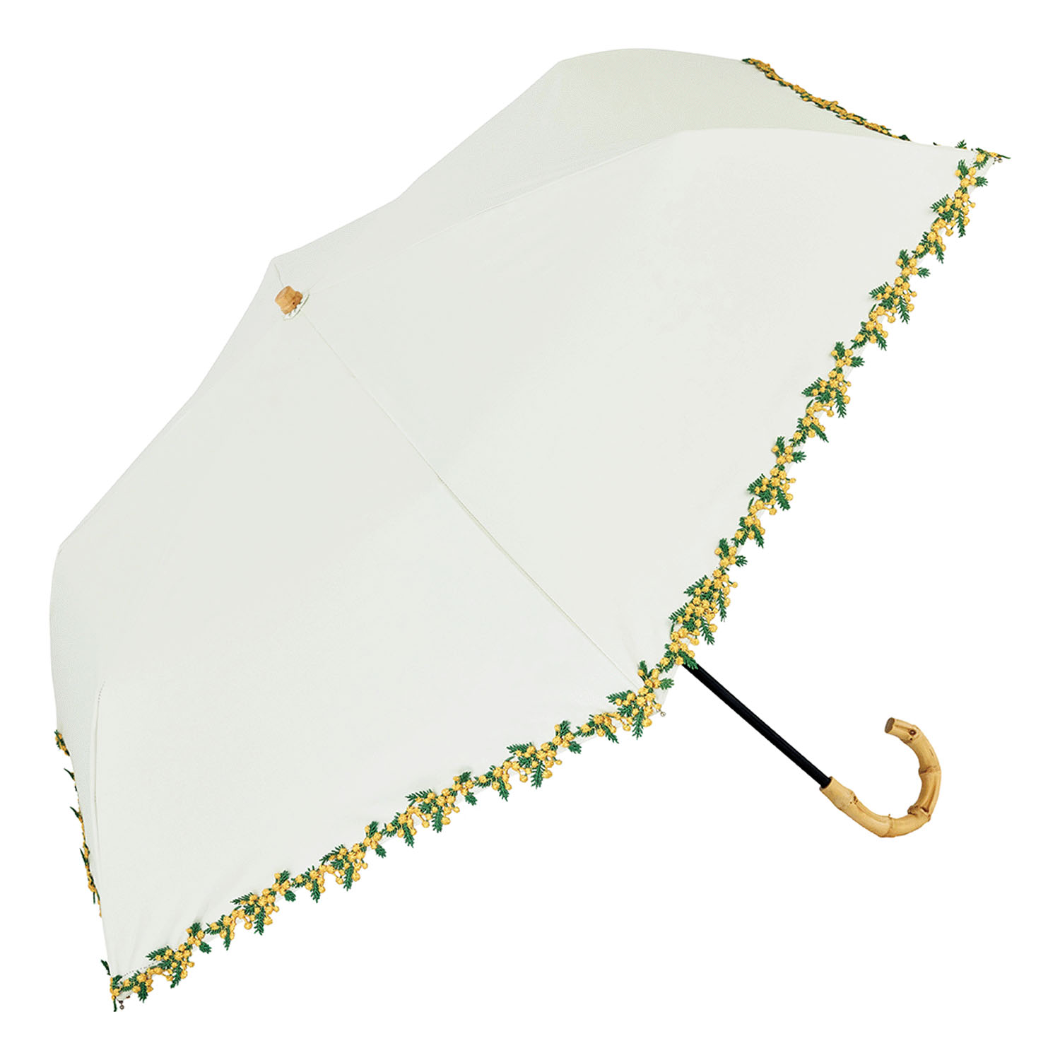 【because】 晴雨兼用 フラワーレース折傘