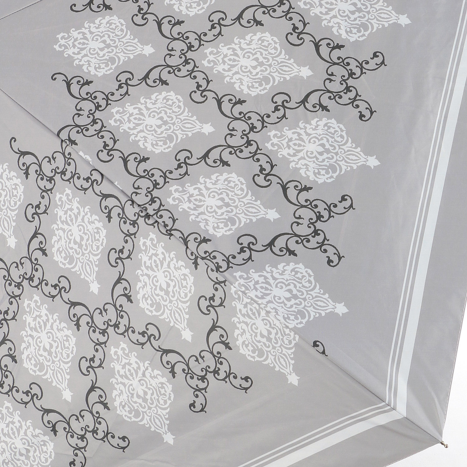 晴雨兼用傘 モノクロームダマスク柄ミニ - 画像3