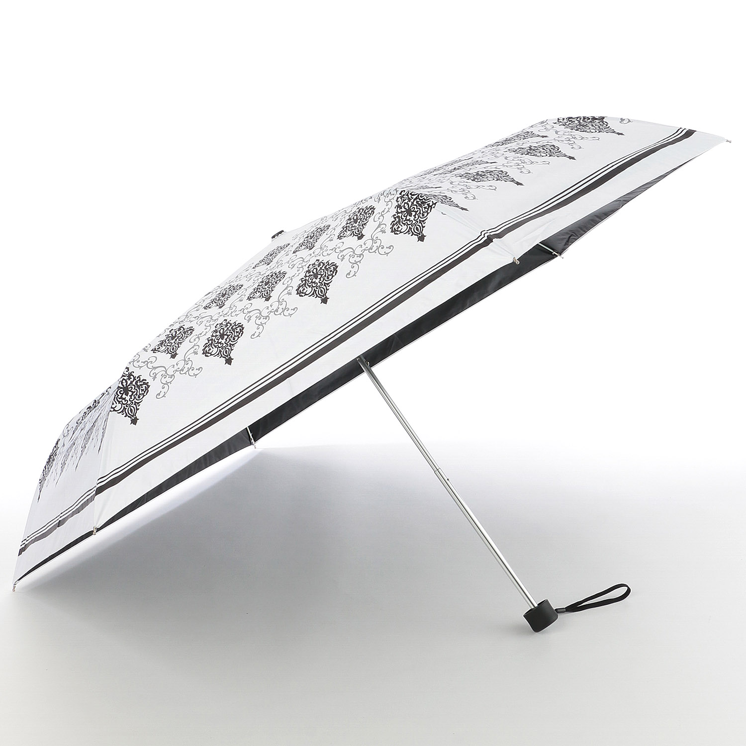 晴雨兼用傘 モノクロームダマスク柄ミニ - 画像5