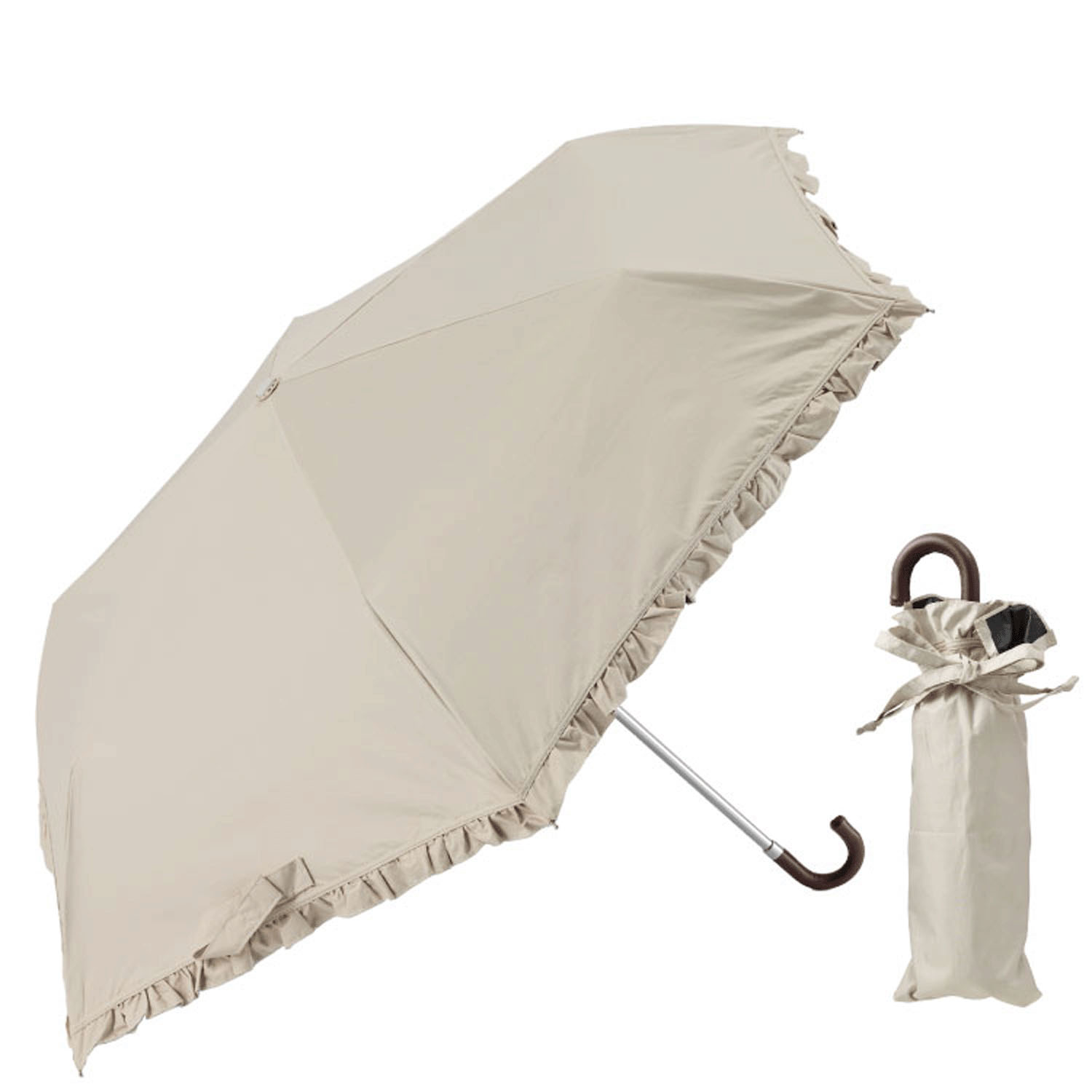 【ダブルフリル】 晴雨兼用 フリル折傘 - 画像2