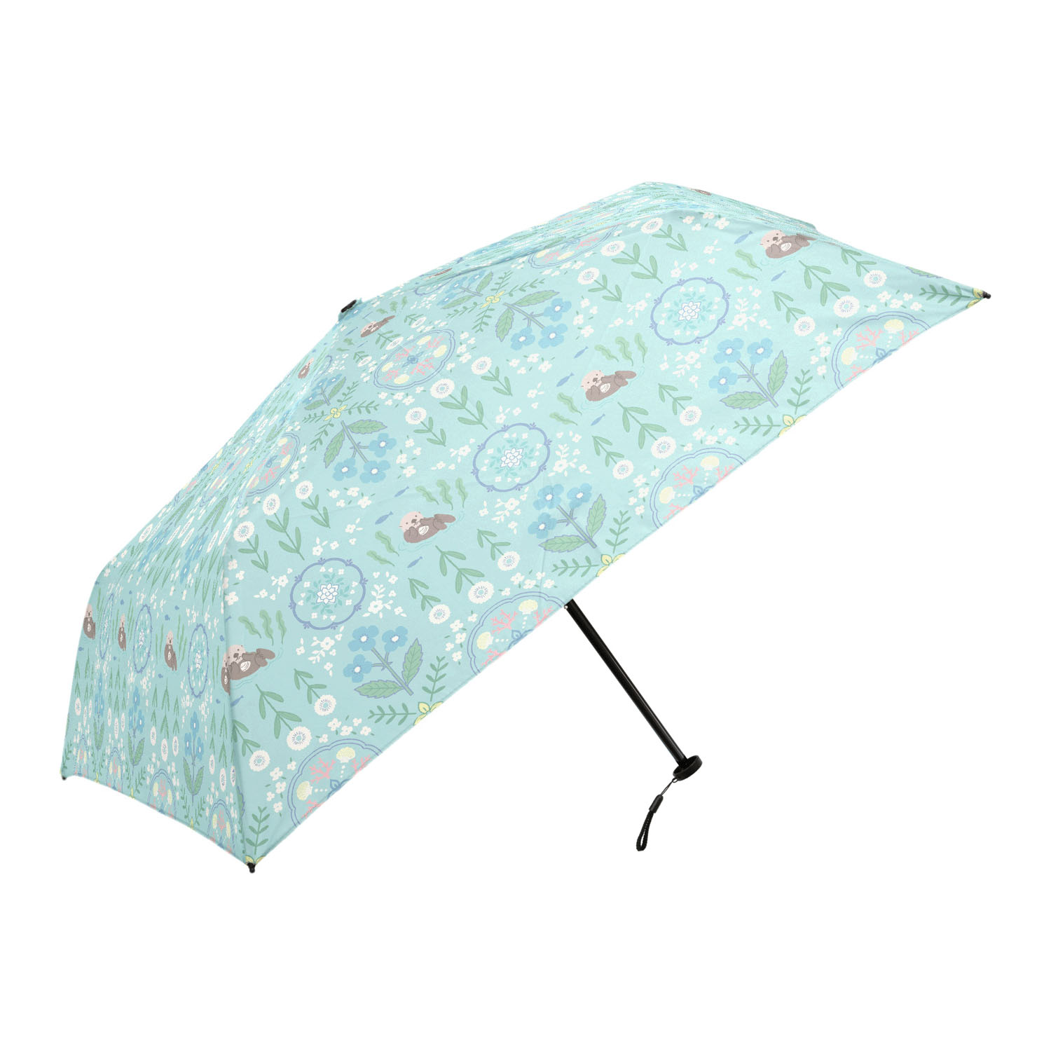 【便利なトートバッグ付き】 晴雨兼用 花文様・ラッコ折傘