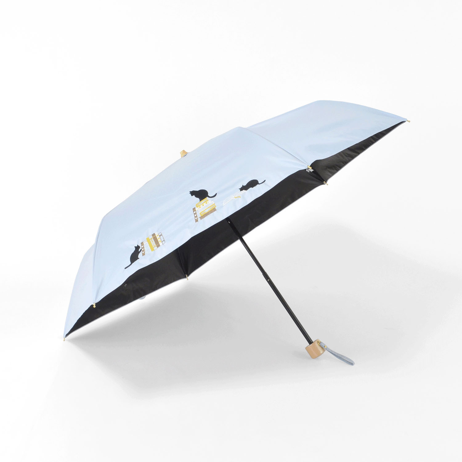 【耐風仕様】 晴雨兼用 本と猫刺繍ミニ傘 - 画像7