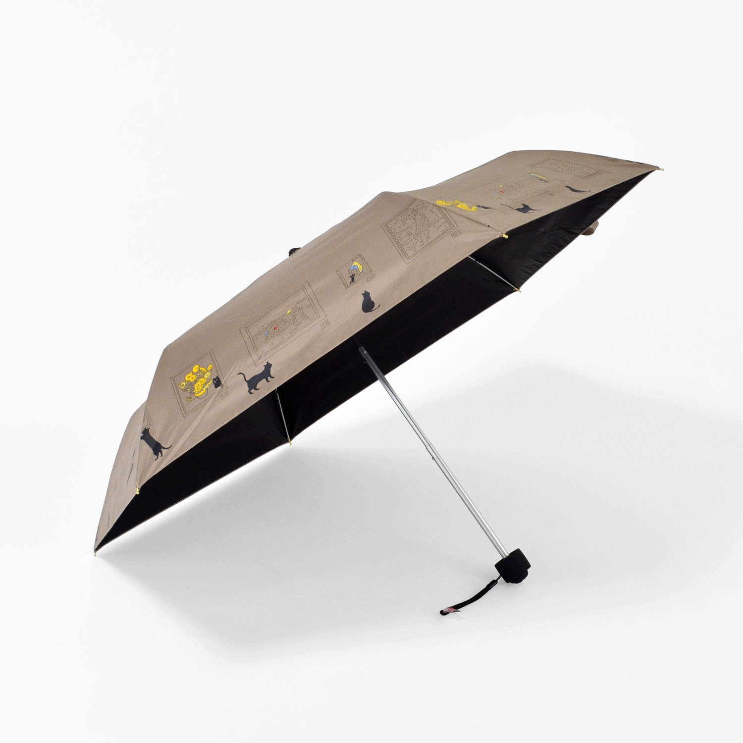 【耐風仕様】 晴雨兼用 ミュージアムキャットミニ傘