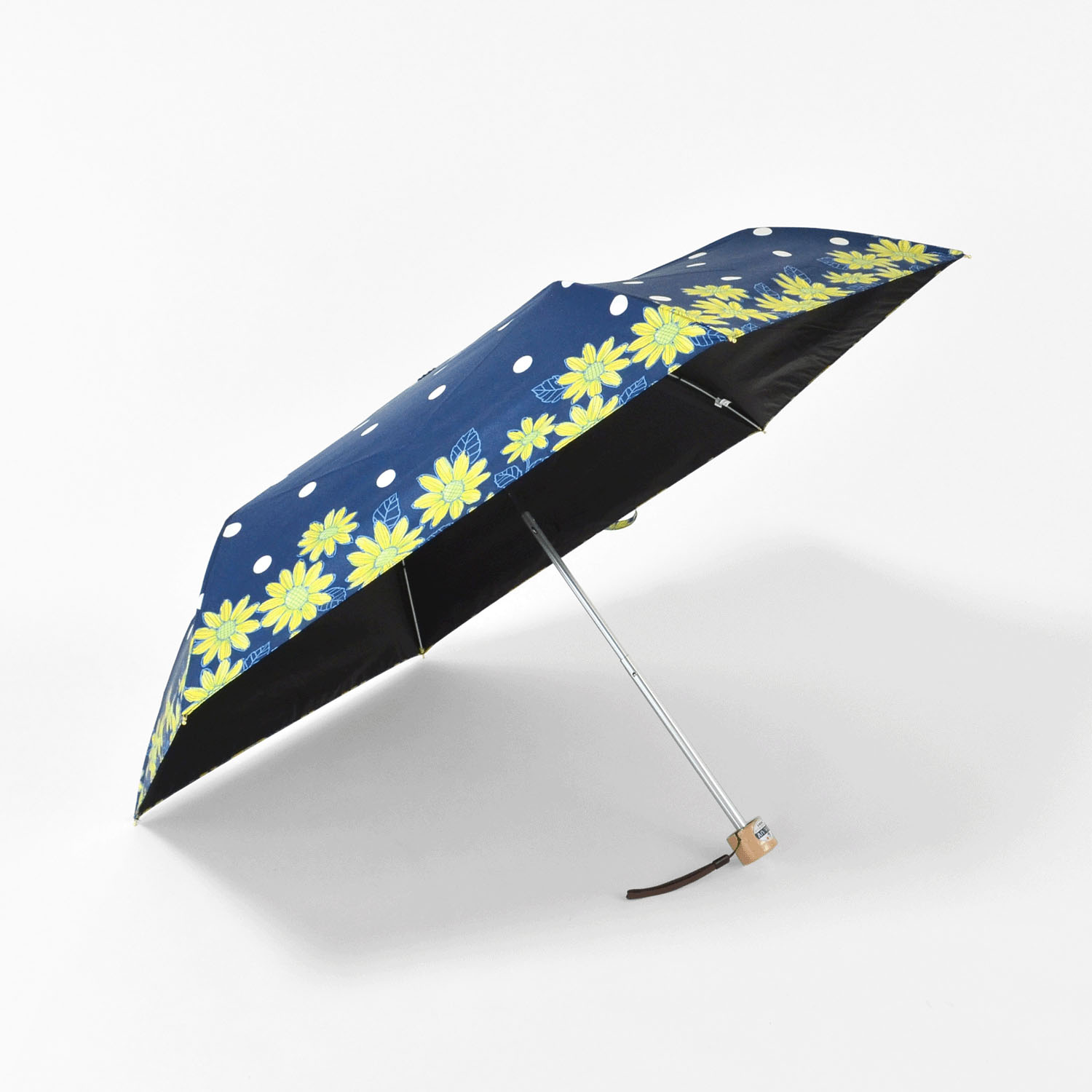 【耐風仕様】 晴雨兼用 ひまわりと水玉ミニ傘 - 画像3