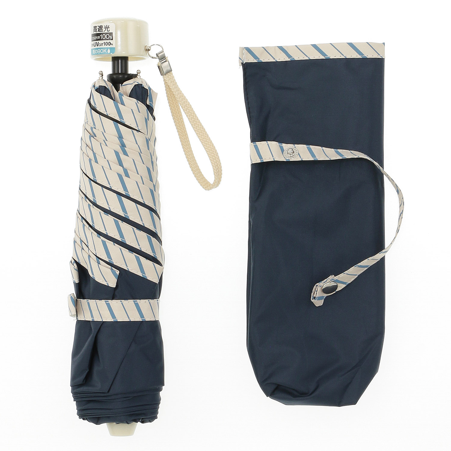 【耐風仕様】 晴雨兼用パイピングラインミニ傘 - 画像4