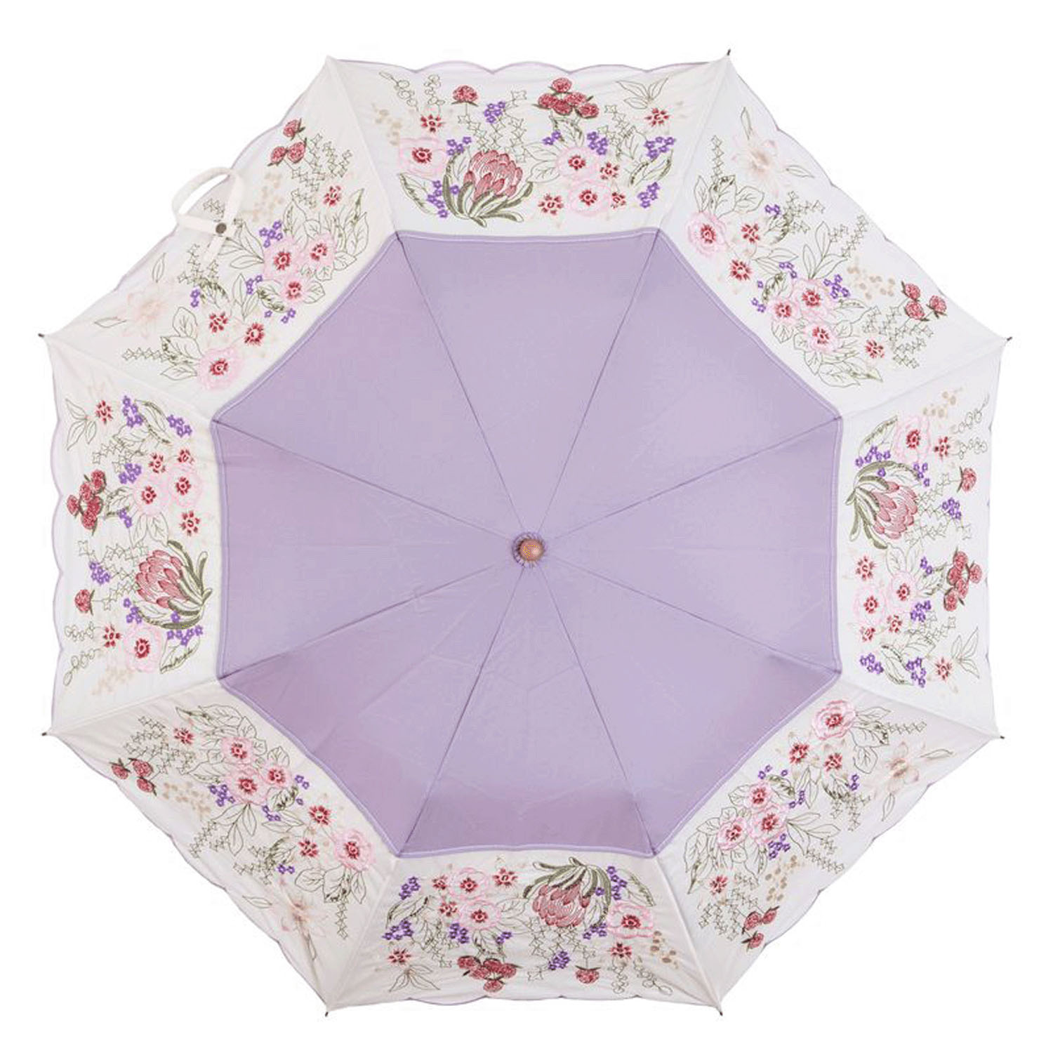 完全遮光 （晴雨兼用）女優日傘 「花束みたいな刺繍かわず張り」ショート折り畳み - 画像12