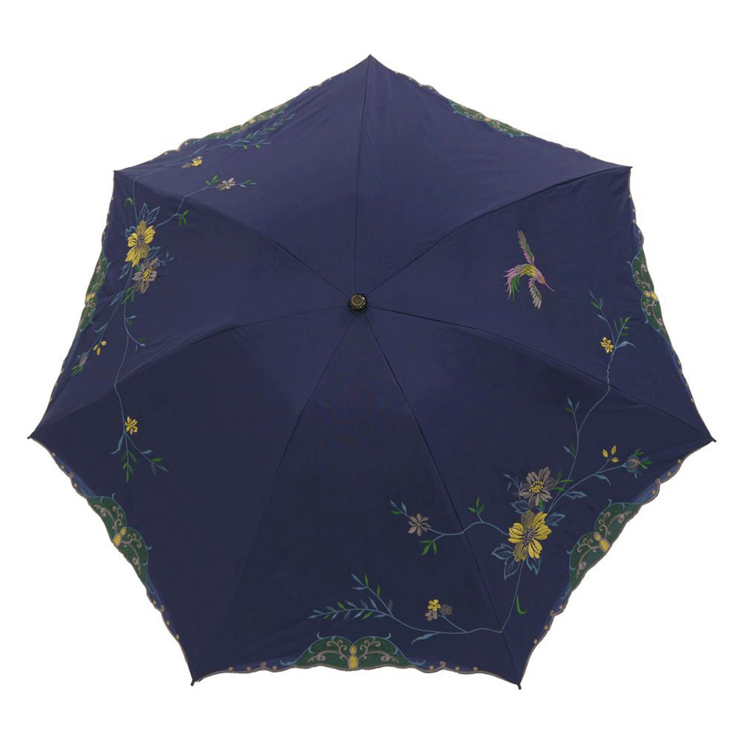 完全遮光 （晴雨兼用）女優日傘 「花鳥刺繍」ミニ折り畳み傘 - 画像18