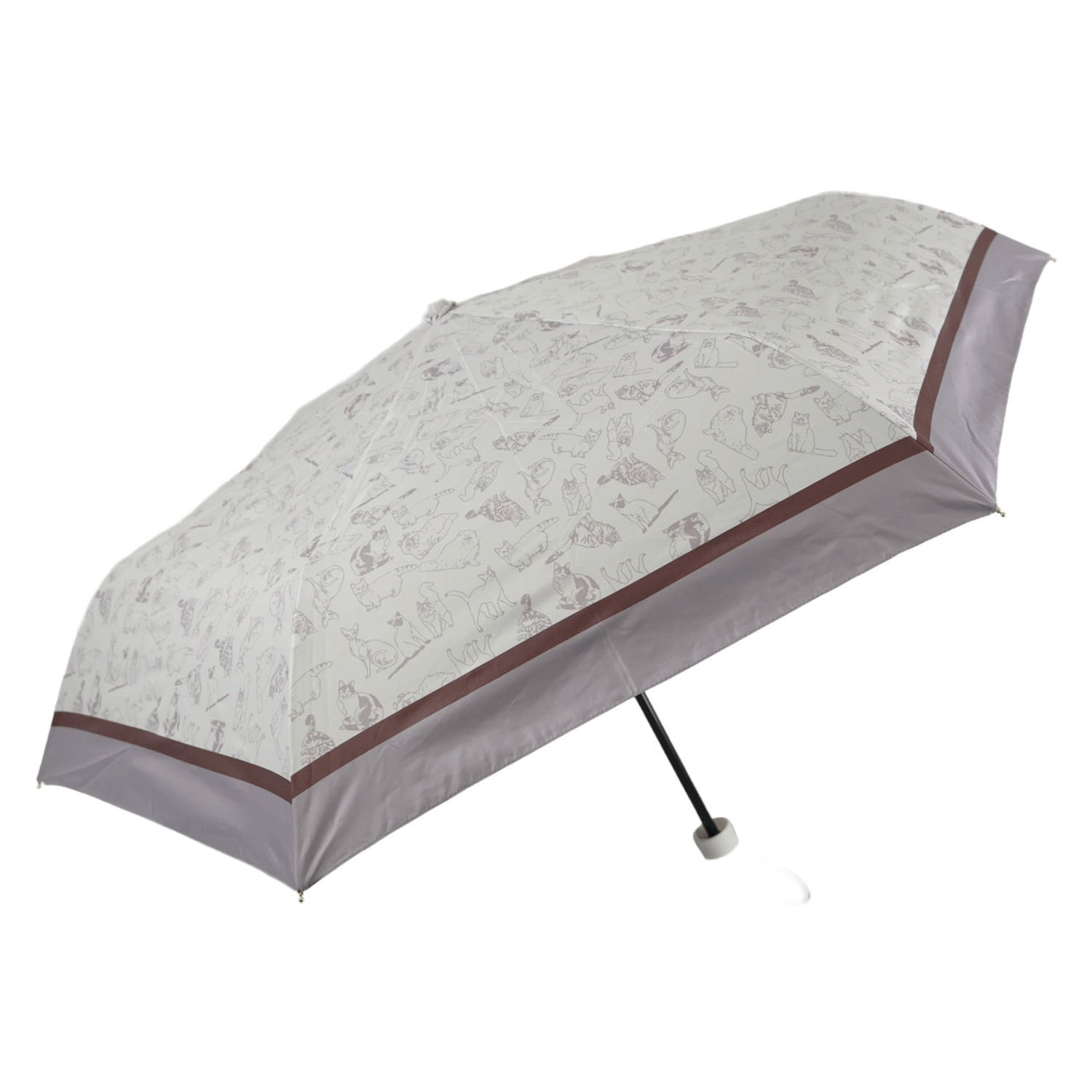 晴雨兼用ラインドローイングキャット折傘 - 画像3
