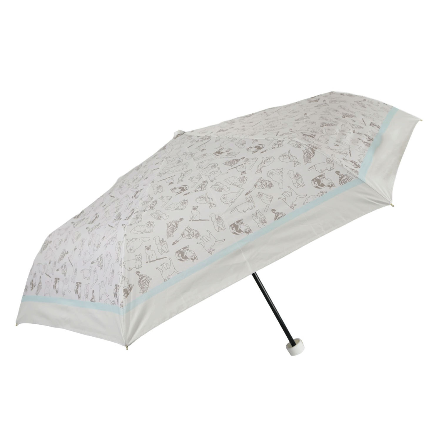 晴雨兼用ラインドローイングキャット折傘