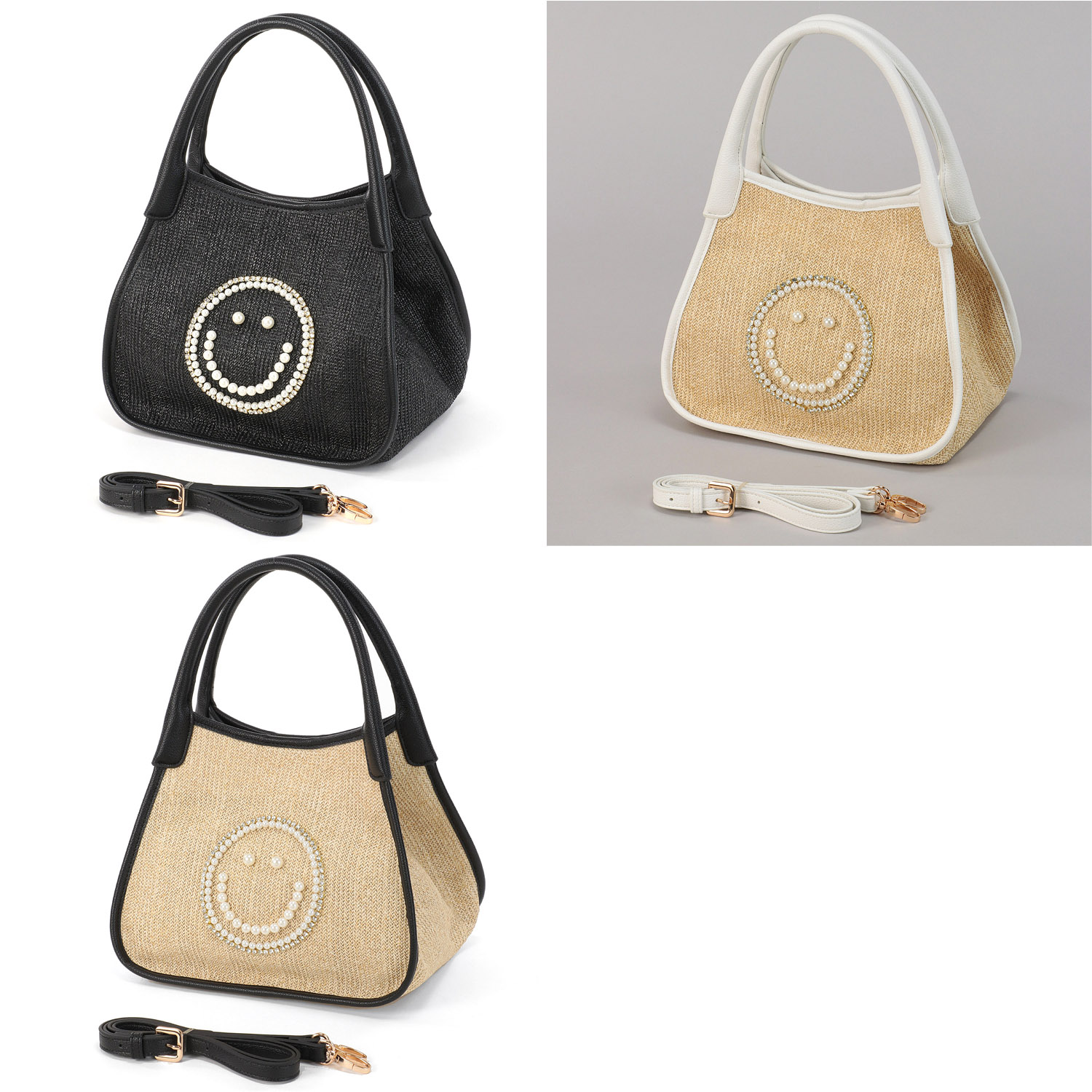 COOCO SMILEY パール刺繍シート2WAYトートバッグ - 画像2