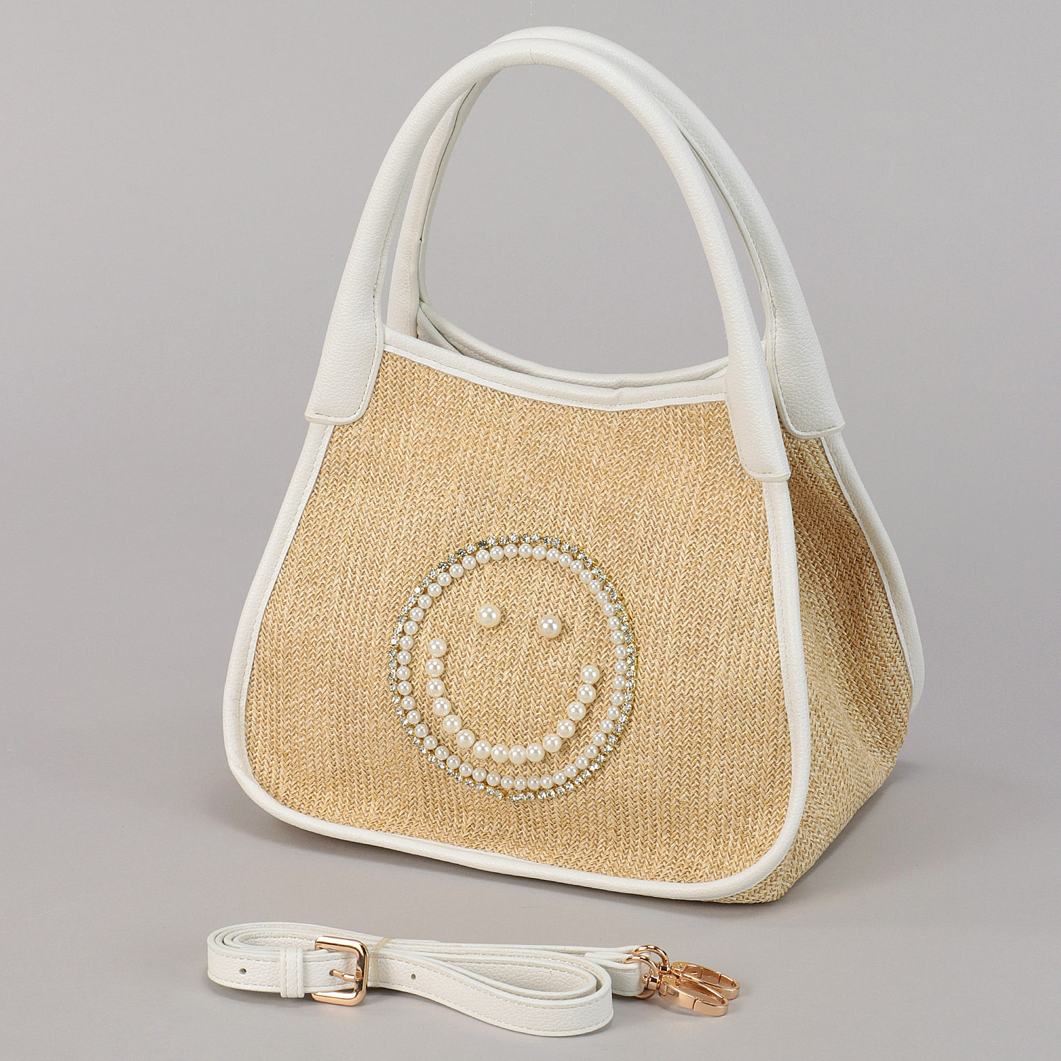 COOCO SMILEY パール刺繍シート2WAYトートバッグ - 画像4