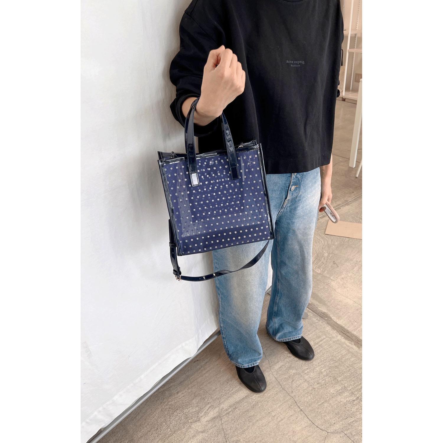 ドットチュールスクエア型2WAYバッグ