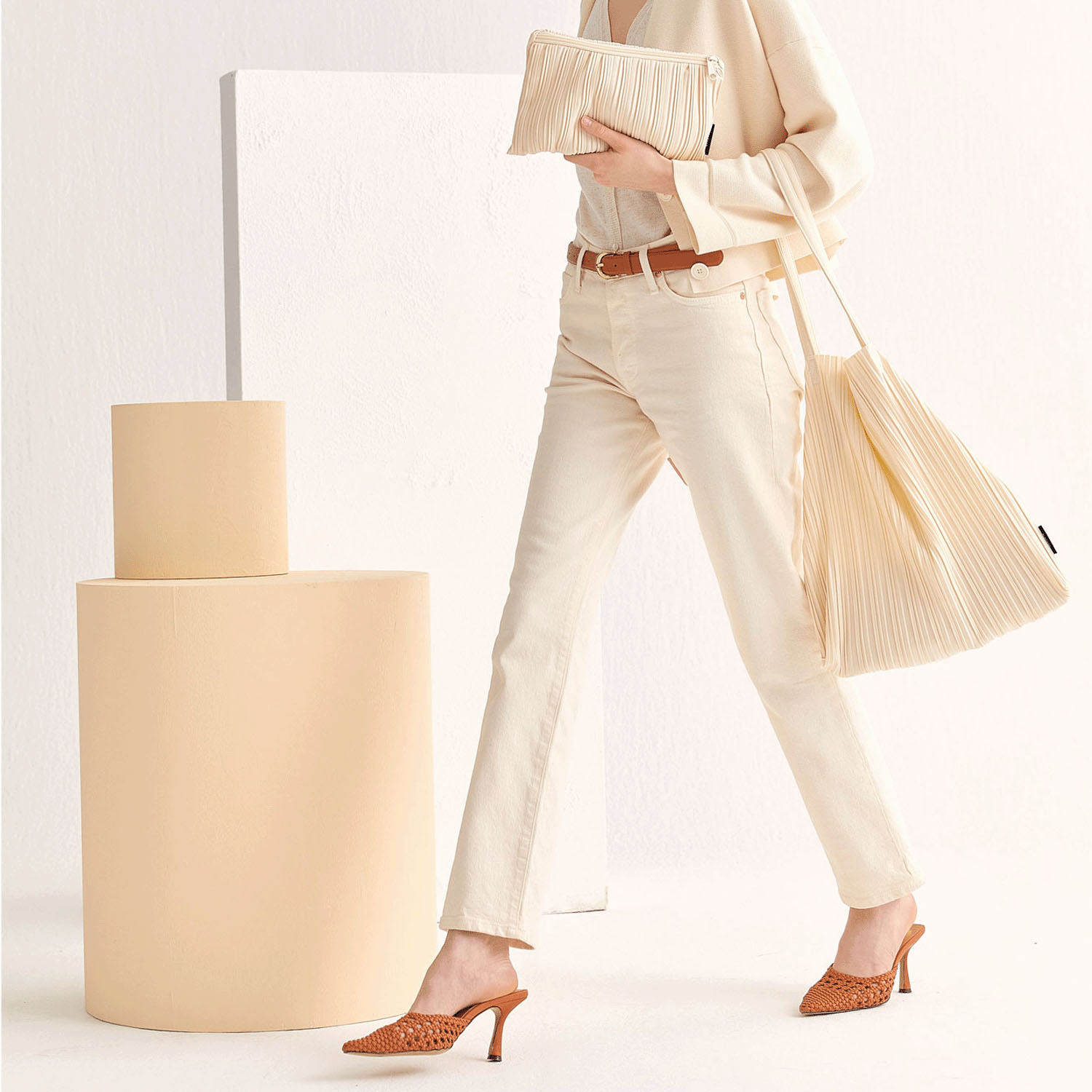 BLUEORB プリーツトートバッグ（ポーチ付き） - 画像1