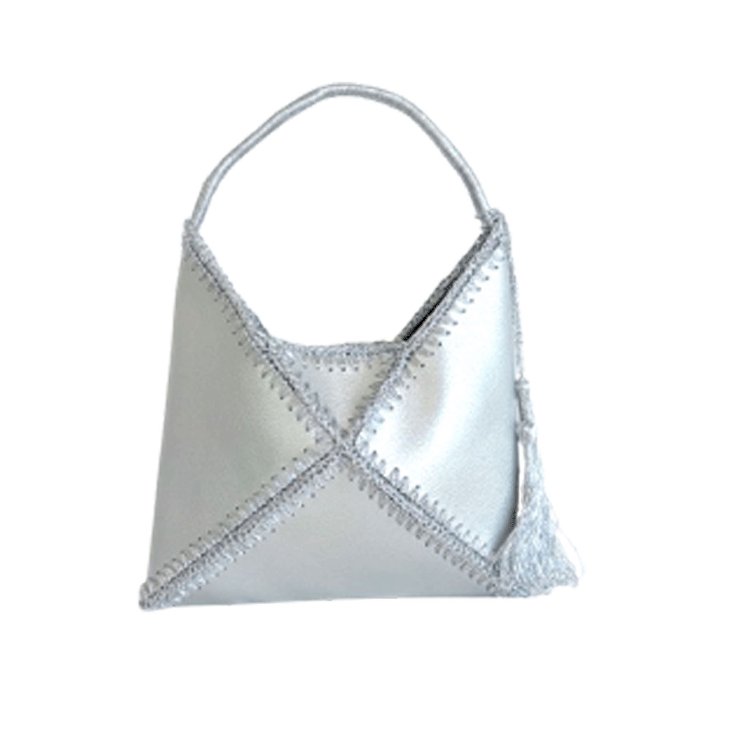 メタリックトライアングル型ワンショルダーバッグ - 画像3